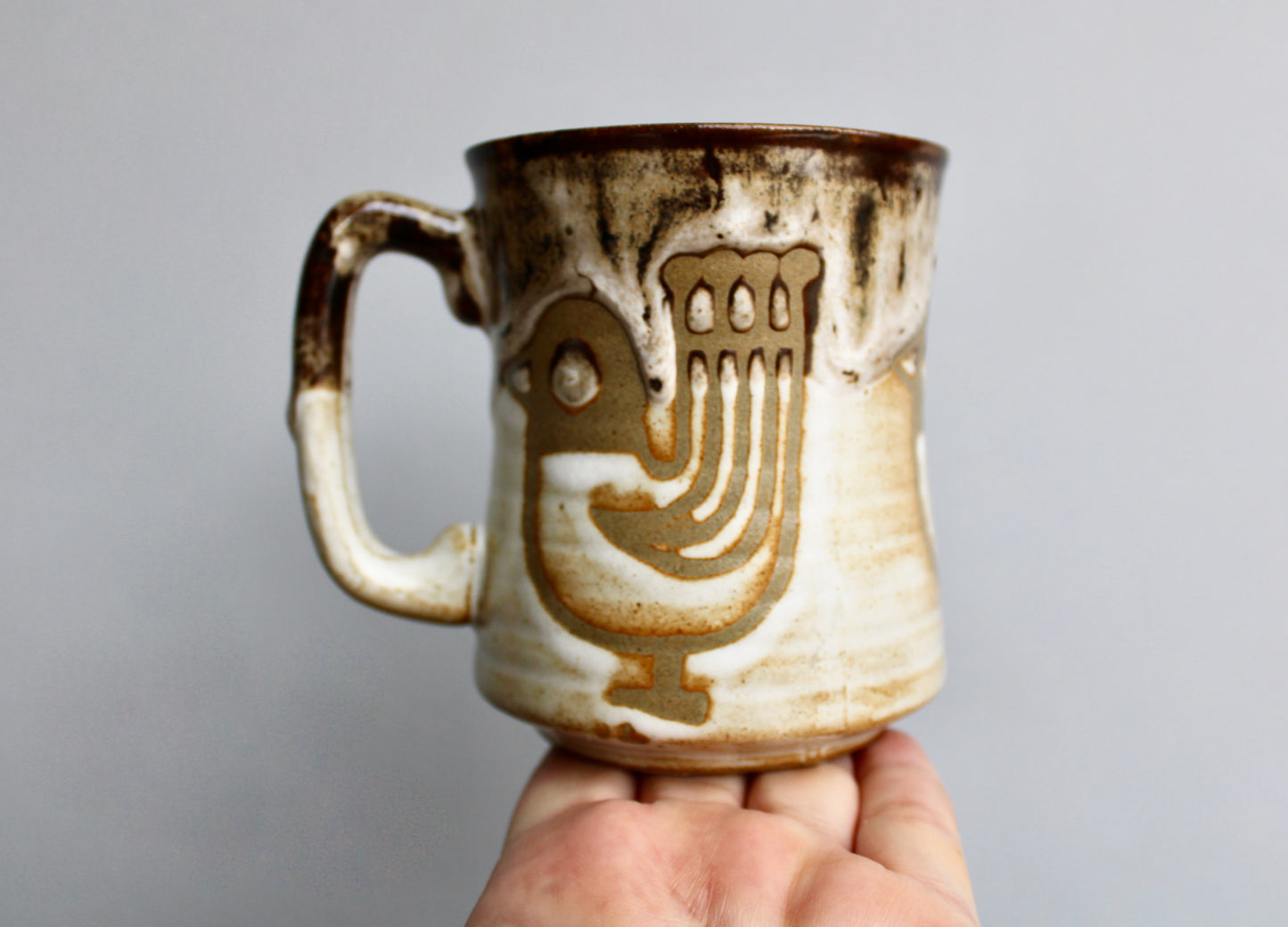 Scandinavian Style Dove Mug - Vtg Vitrified Stoneware Tankard Style Mug, Crafted in 20th Century Japan