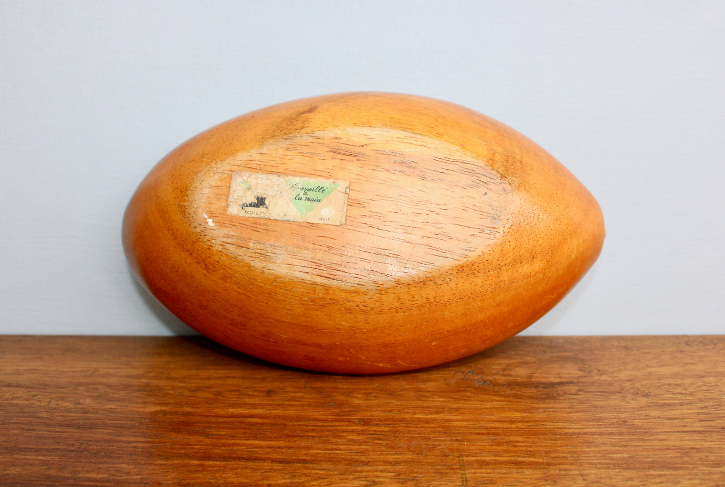 Haitian Woodware by Travaille a la Main in the Shape of a Papaya - Mid 20th Century Wooden Box - MCM Caribbean Wood Arts