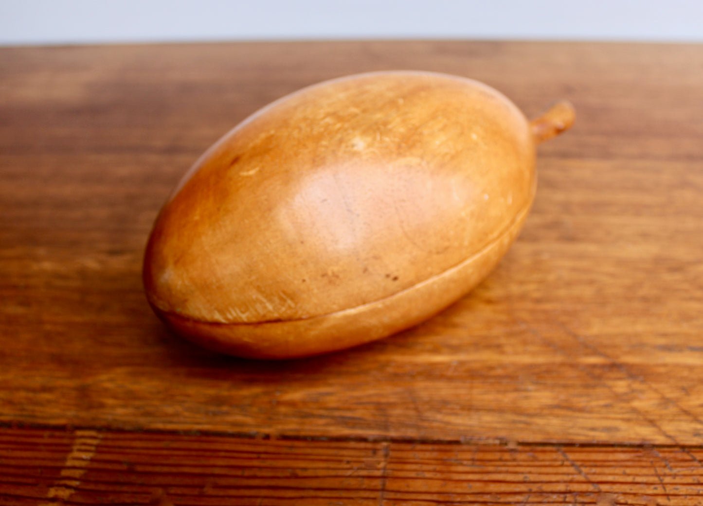 Haitian Woodware by Travaille a la Main in the Shape of a Papaya - Mid 20th Century Wooden Box - MCM Caribbean Wood Arts