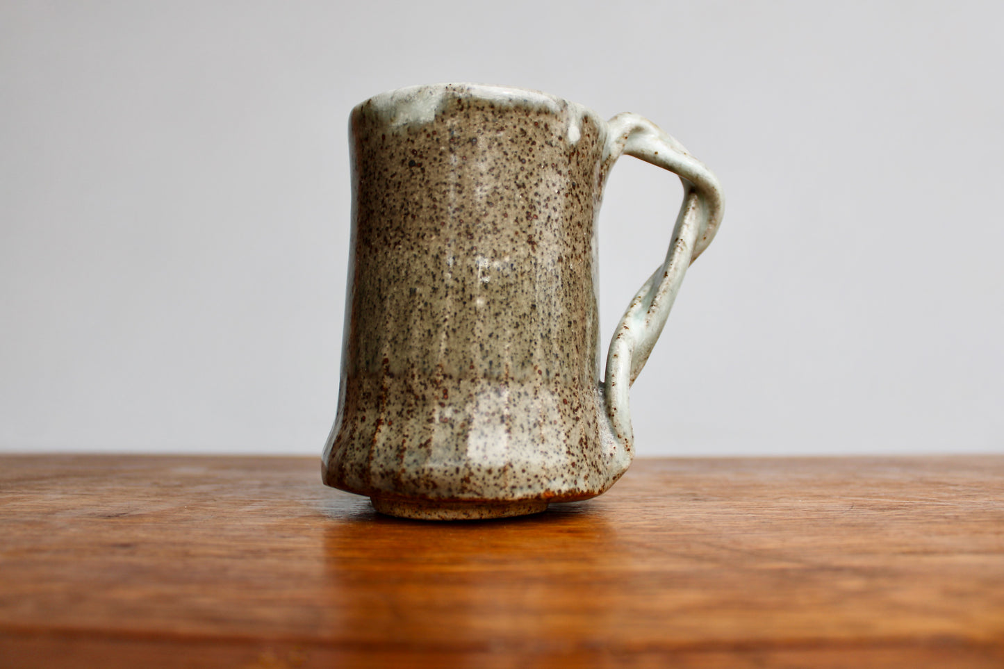 Dee Coleman Pottery 1986 Studio Pottery Mug - Classic Tankard Shape Silhouette w/ Twisted Handle Detail