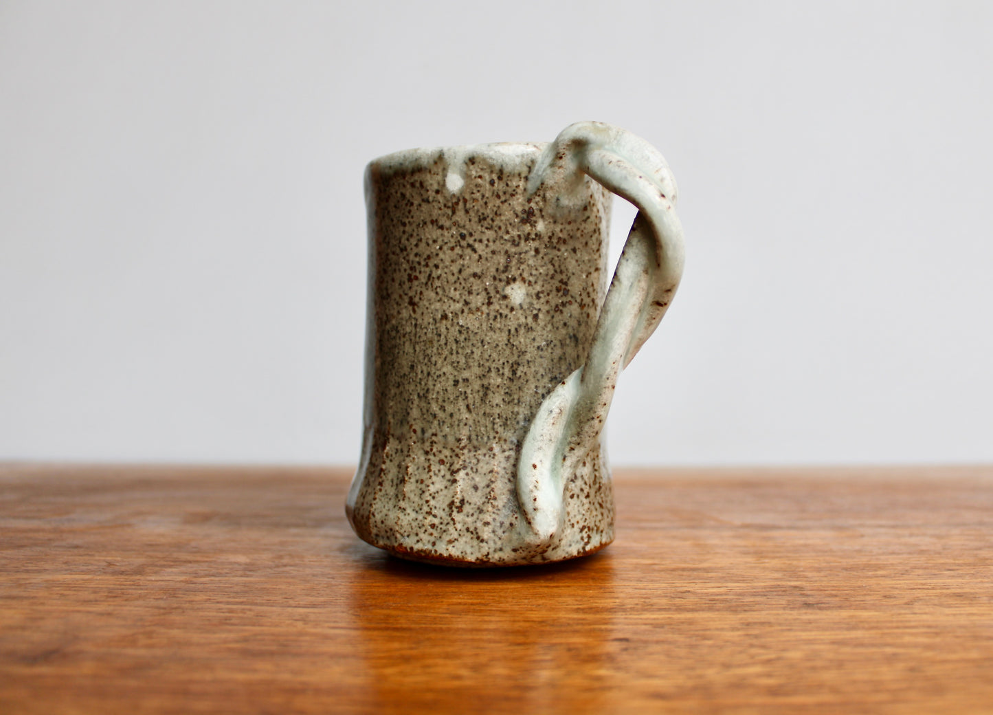 Dee Coleman Pottery 1986 Studio Pottery Mug - Classic Tankard Shape Silhouette w/ Twisted Handle Detail