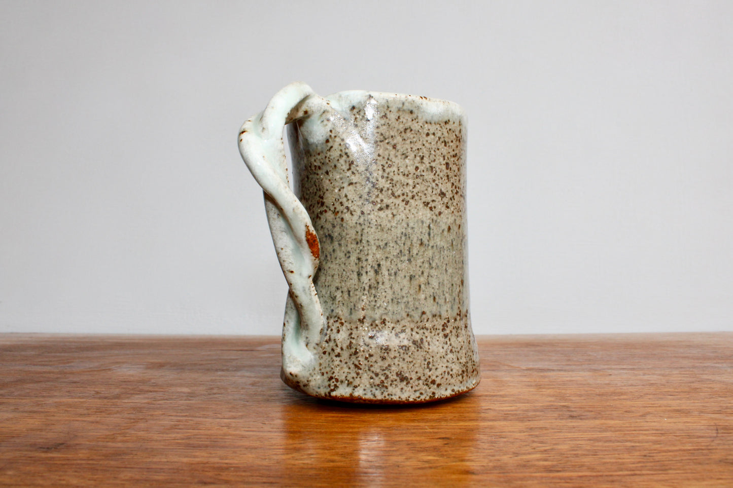 Dee Coleman Pottery 1986 Studio Pottery Mug - Classic Tankard Shape Silhouette w/ Twisted Handle Detail