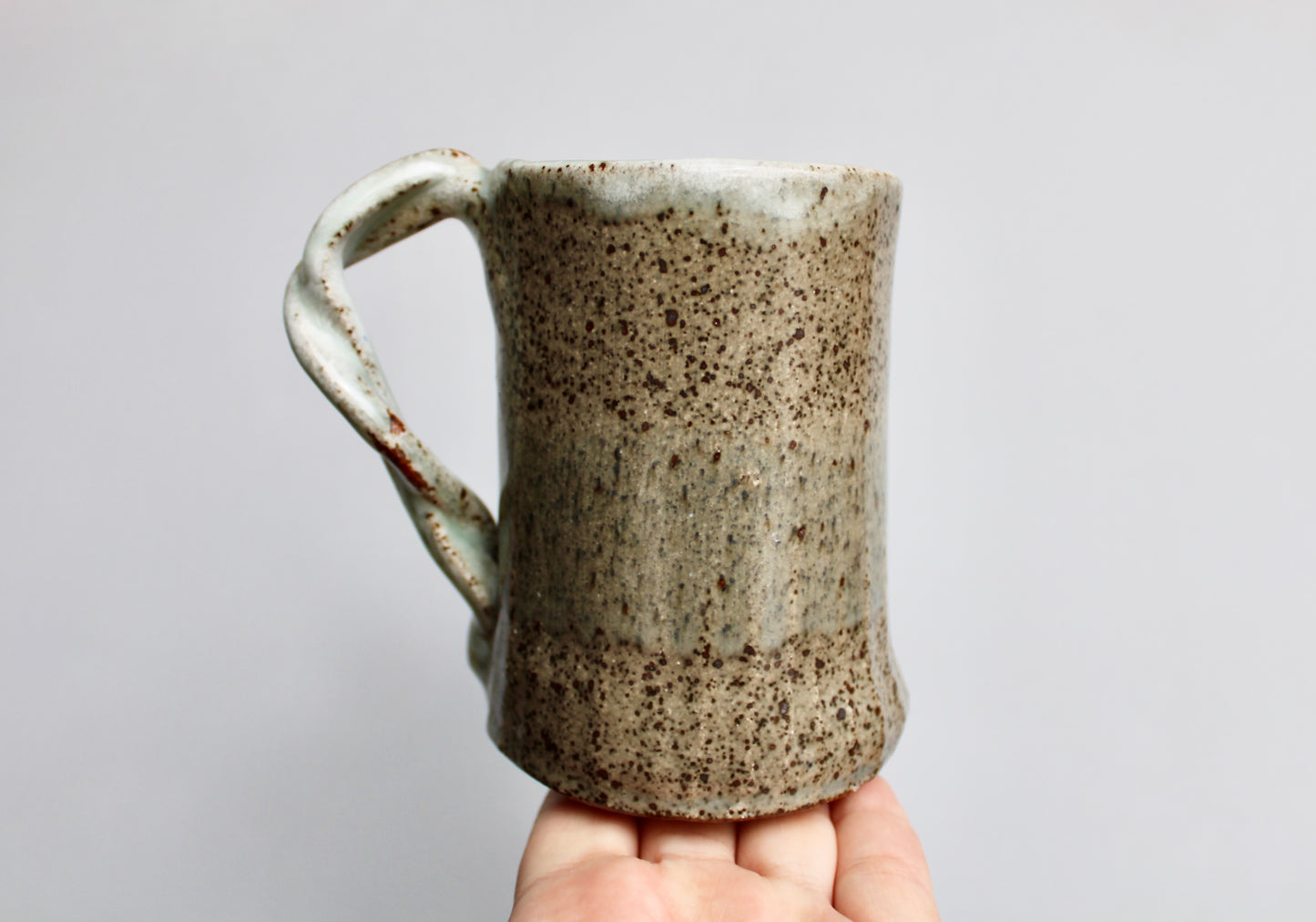 Dee Coleman Pottery 1986 Studio Pottery Mug - Classic Tankard Shape Silhouette w/ Twisted Handle Detail