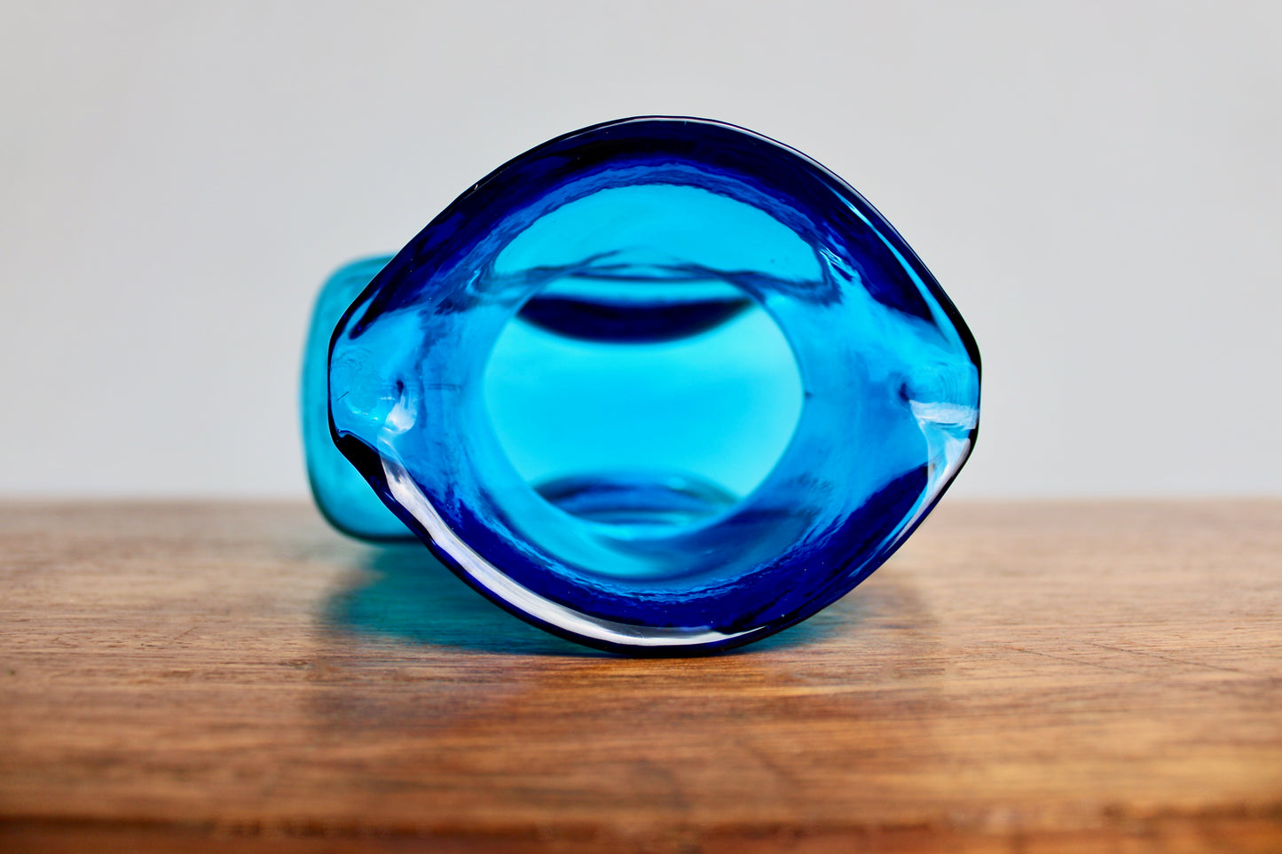 Blenko 384 Water Bottle Form in Turquoise Signed by Richard Blenko 2003, West Virginian Glass Company