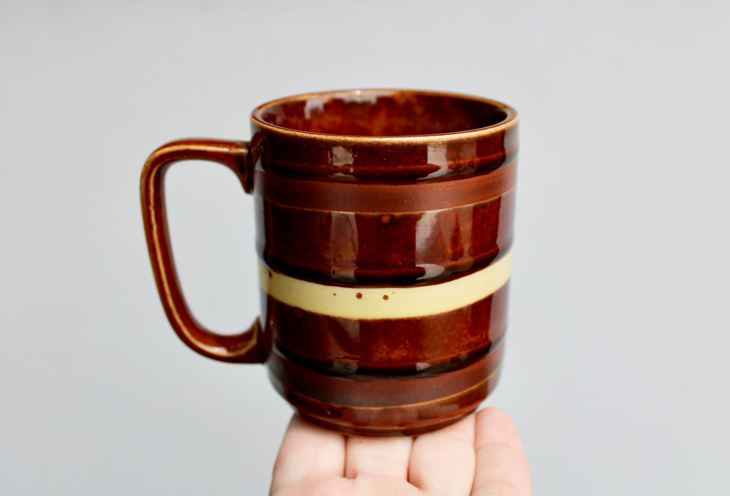 Classic Modern Japanese Pottery Vintage 1970s Coffee Mug, Vtg Mid Century Otagiri Mug