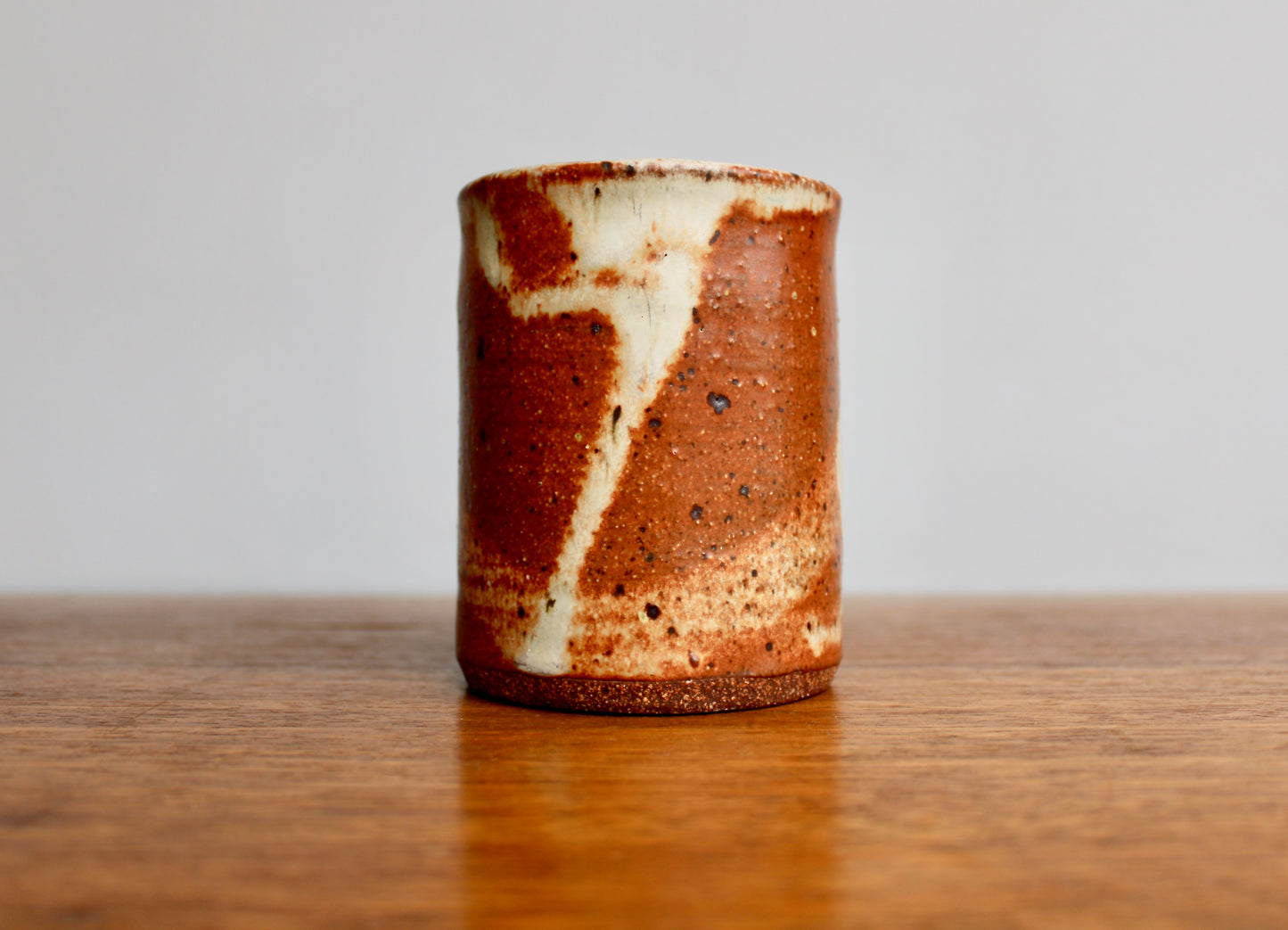 Classic Shino Glaze Stoneware Mug w/ a 11oz Capacity Handcrafted Vtg Studio Pottery Mug