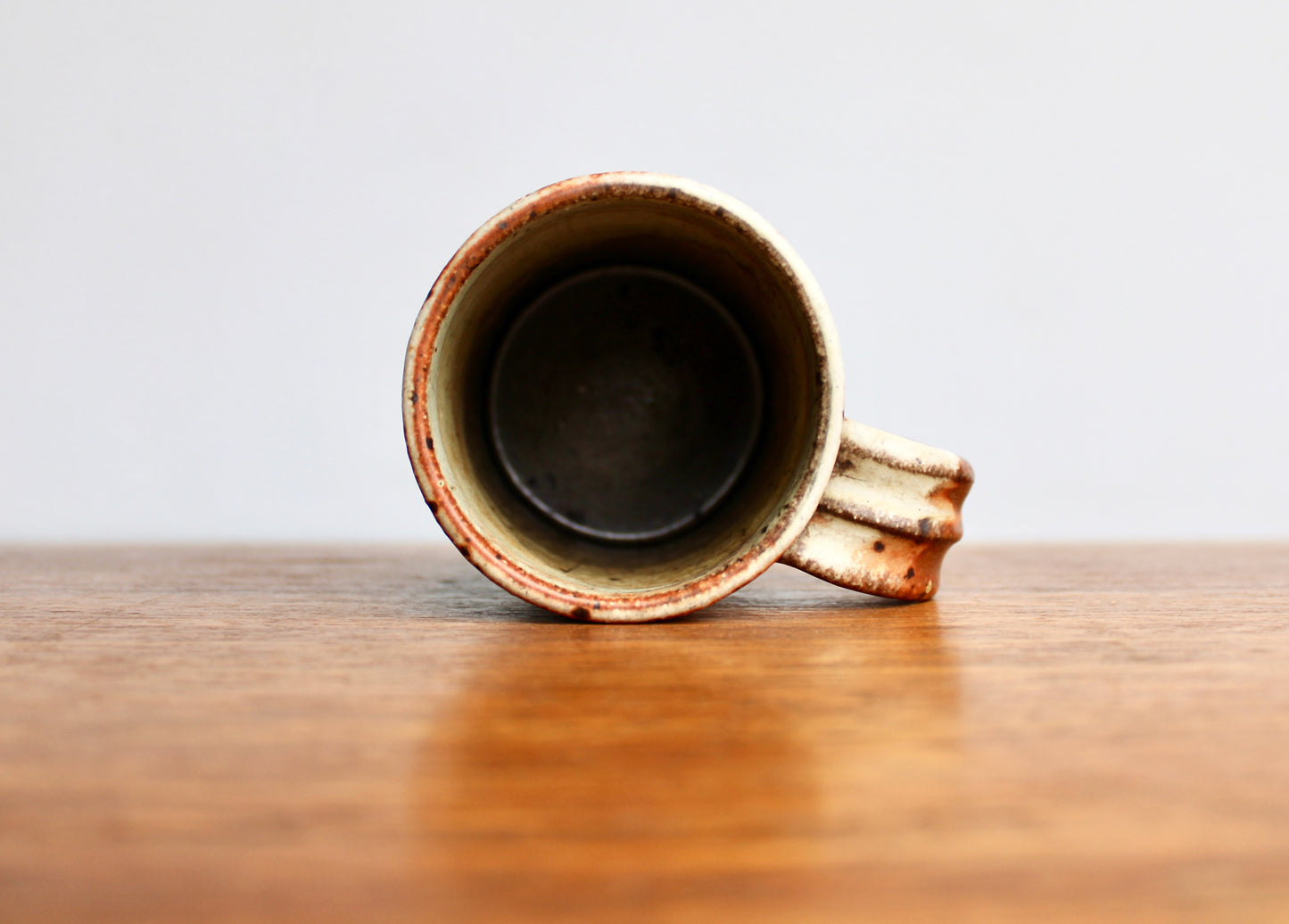 Classic Shino Glaze Stoneware Mug w/ a 11oz Capacity Handcrafted Vtg Studio Pottery Mug