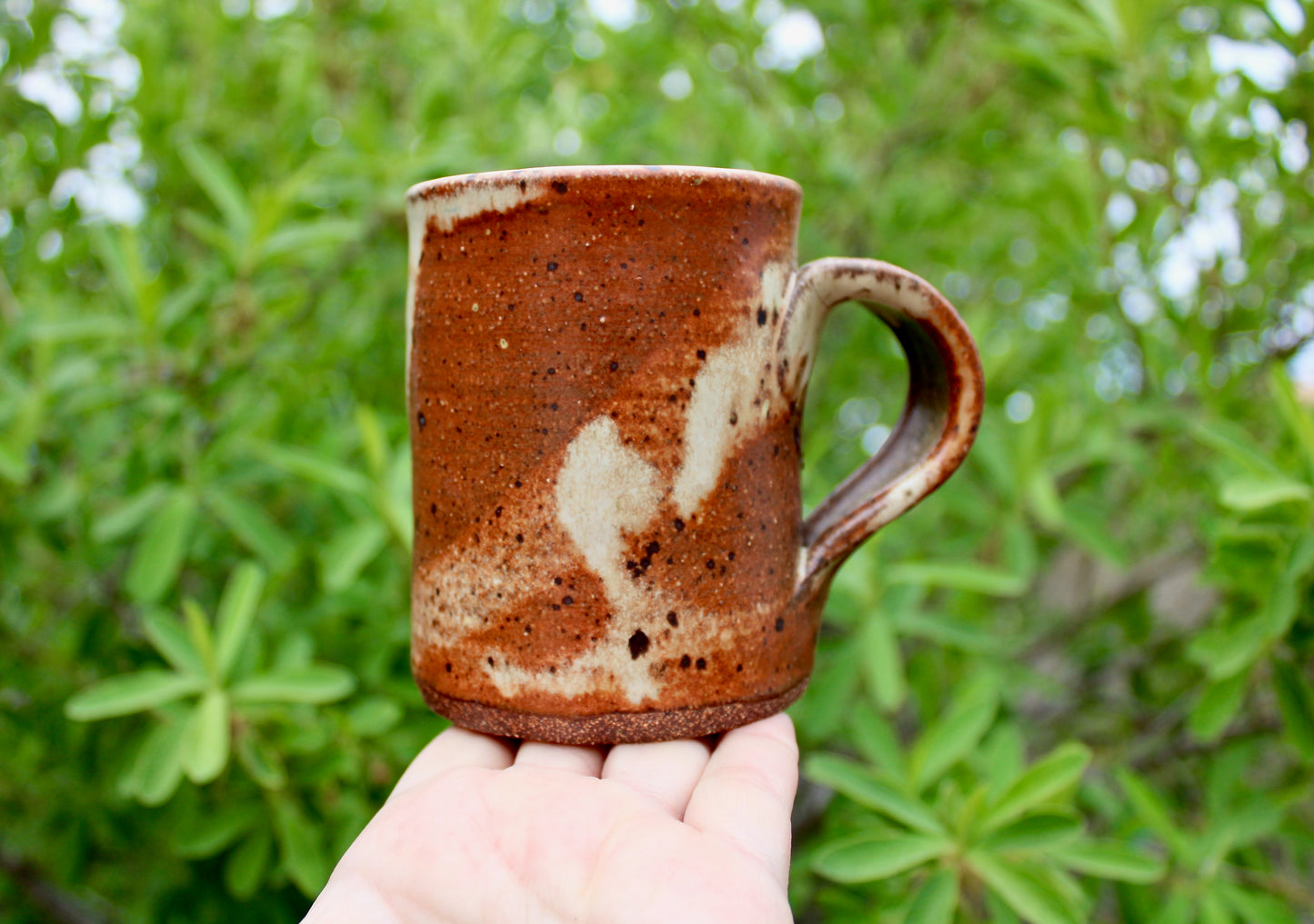 Classic Shino Glaze Stoneware Mug w/ a 11oz Capacity Handcrafted Vtg Studio Pottery Mug