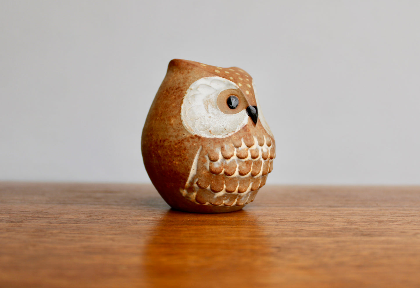 Counterpoint Japan Stoneware Owl Vessel - Imported into San Francisco, Vintage 1970s Japan Giftware Sold at Grumps Department Stores