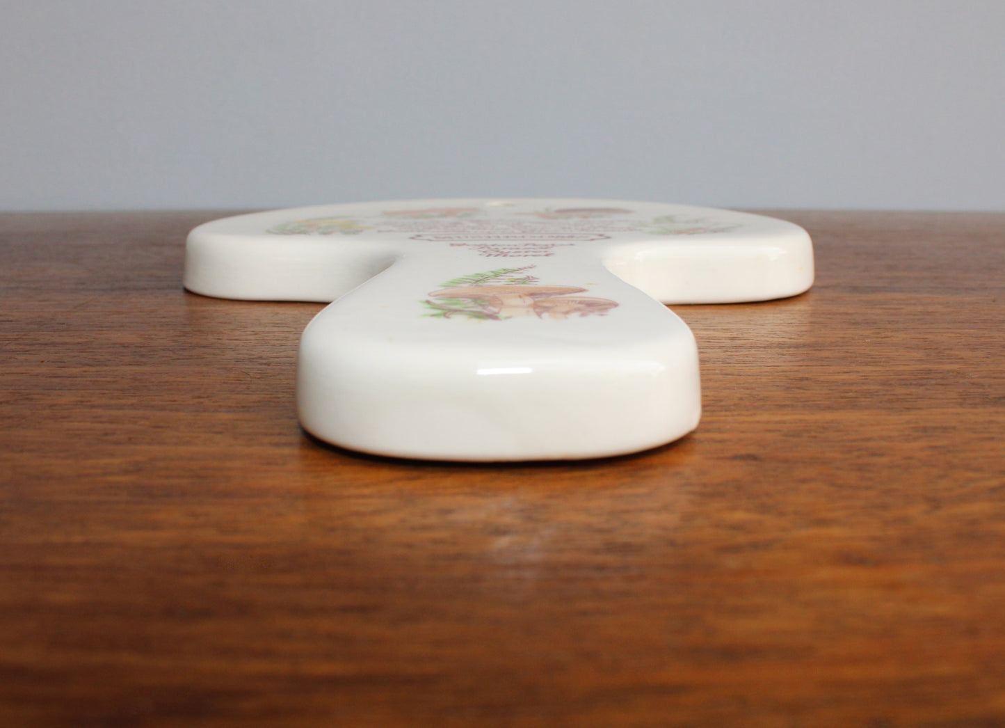 1980 AVON Mushroom Trivet, Spoon Rest, Collectible Shallow Dish Decorated in Many Mushrooms, Original Box & Foil Label