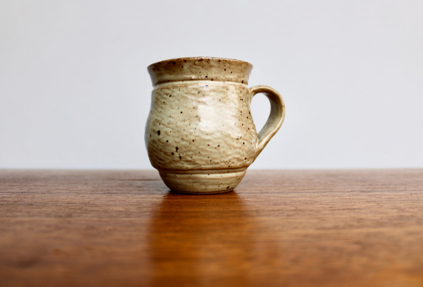 Green-Grey Celadon 8.5oz Mug, Lightly Textured Semi-Gloss Glaze, Handcrafted Studio Pottery Wheel Thrown Mug