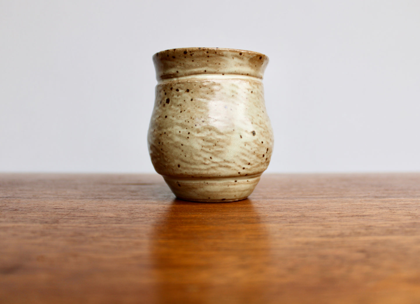 Green-Grey Celadon 8.5oz Mug, Lightly Textured Semi-Gloss Glaze, Handcrafted Studio Pottery Wheel Thrown Mug
