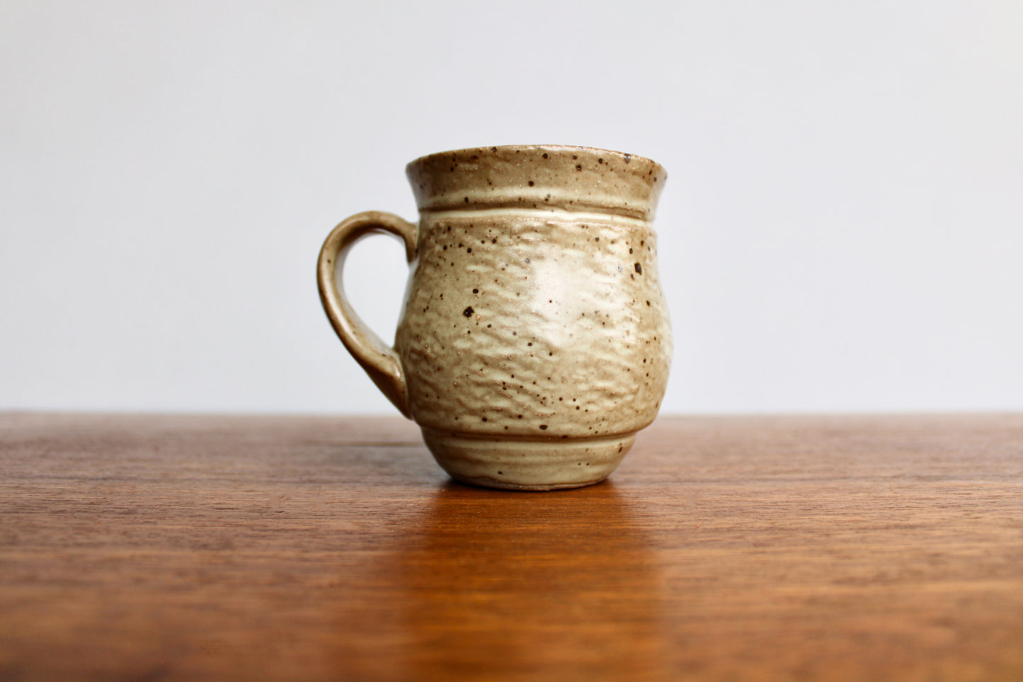 Green-Grey Celadon 8.5oz Mug, Lightly Textured Semi-Gloss Glaze, Handcrafted Studio Pottery Wheel Thrown Mug