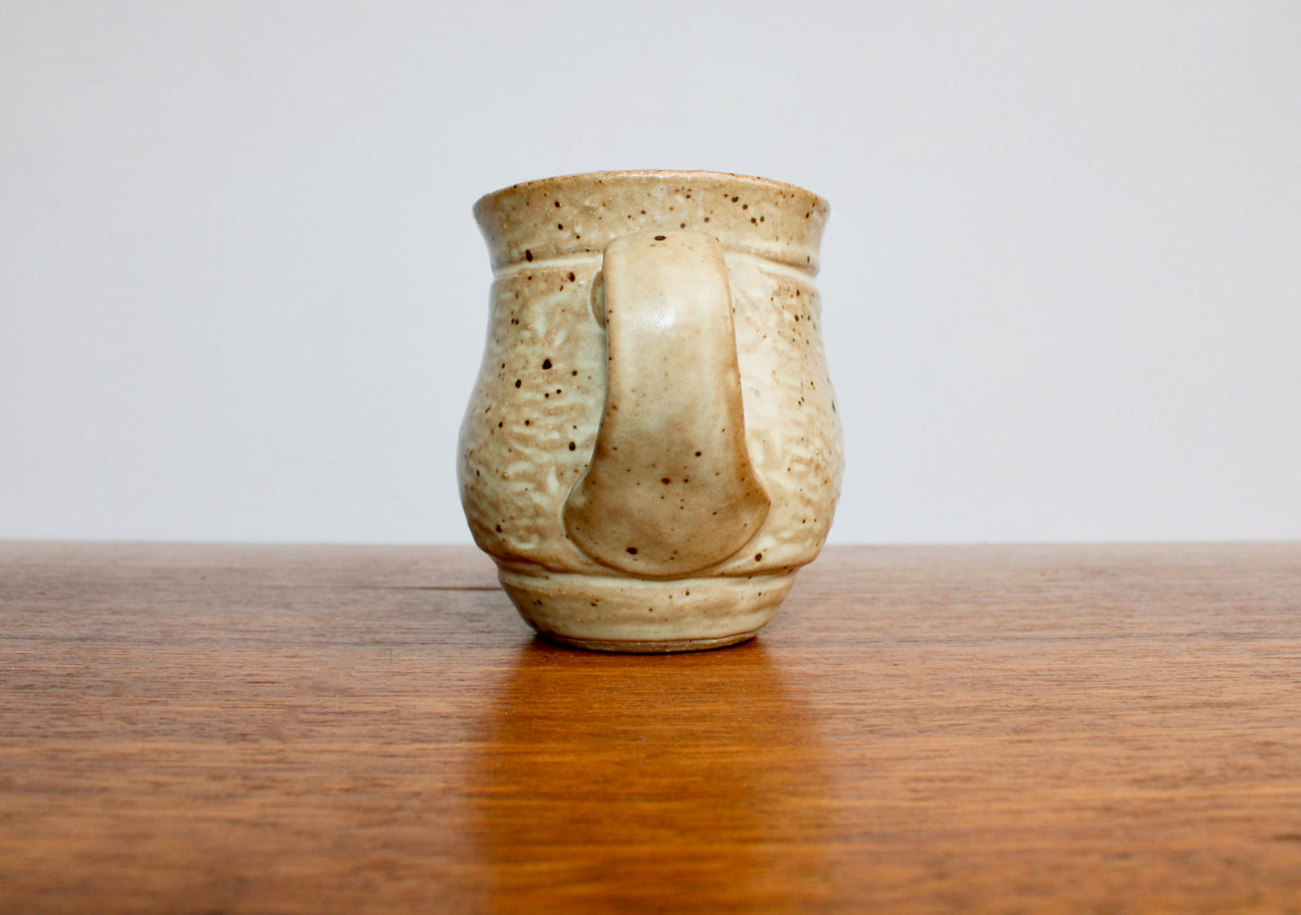 Green-Grey Celadon 8.5oz Mug, Lightly Textured Semi-Gloss Glaze, Handcrafted Studio Pottery Wheel Thrown Mug