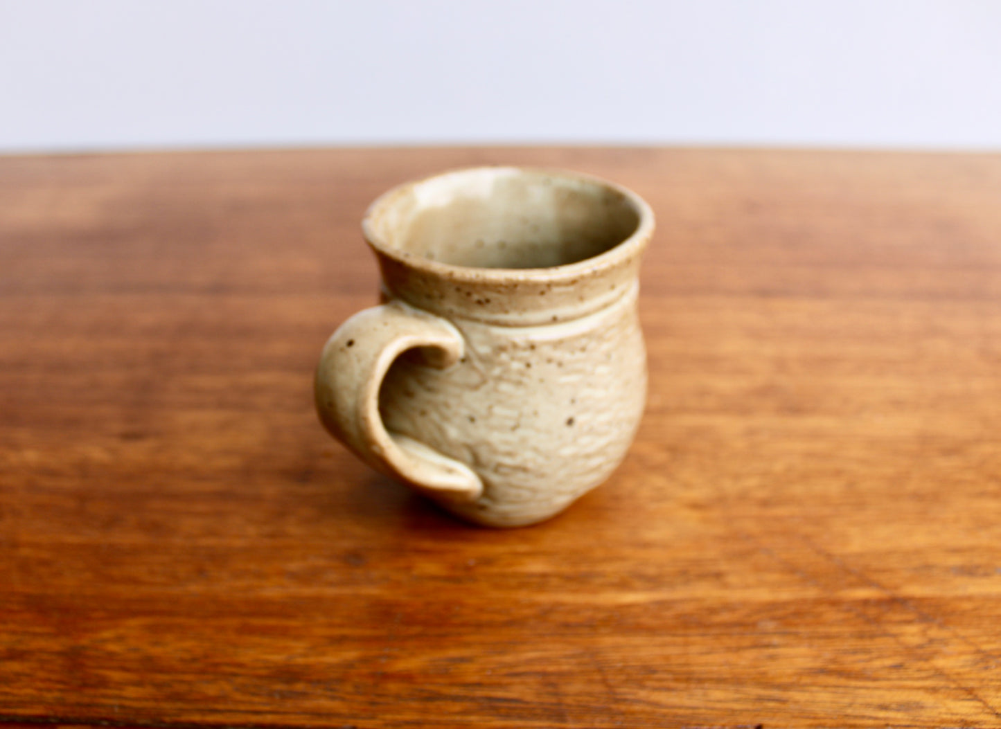 Green-Grey Celadon 8.5oz Mug, Lightly Textured Semi-Gloss Glaze, Handcrafted Studio Pottery Wheel Thrown Mug