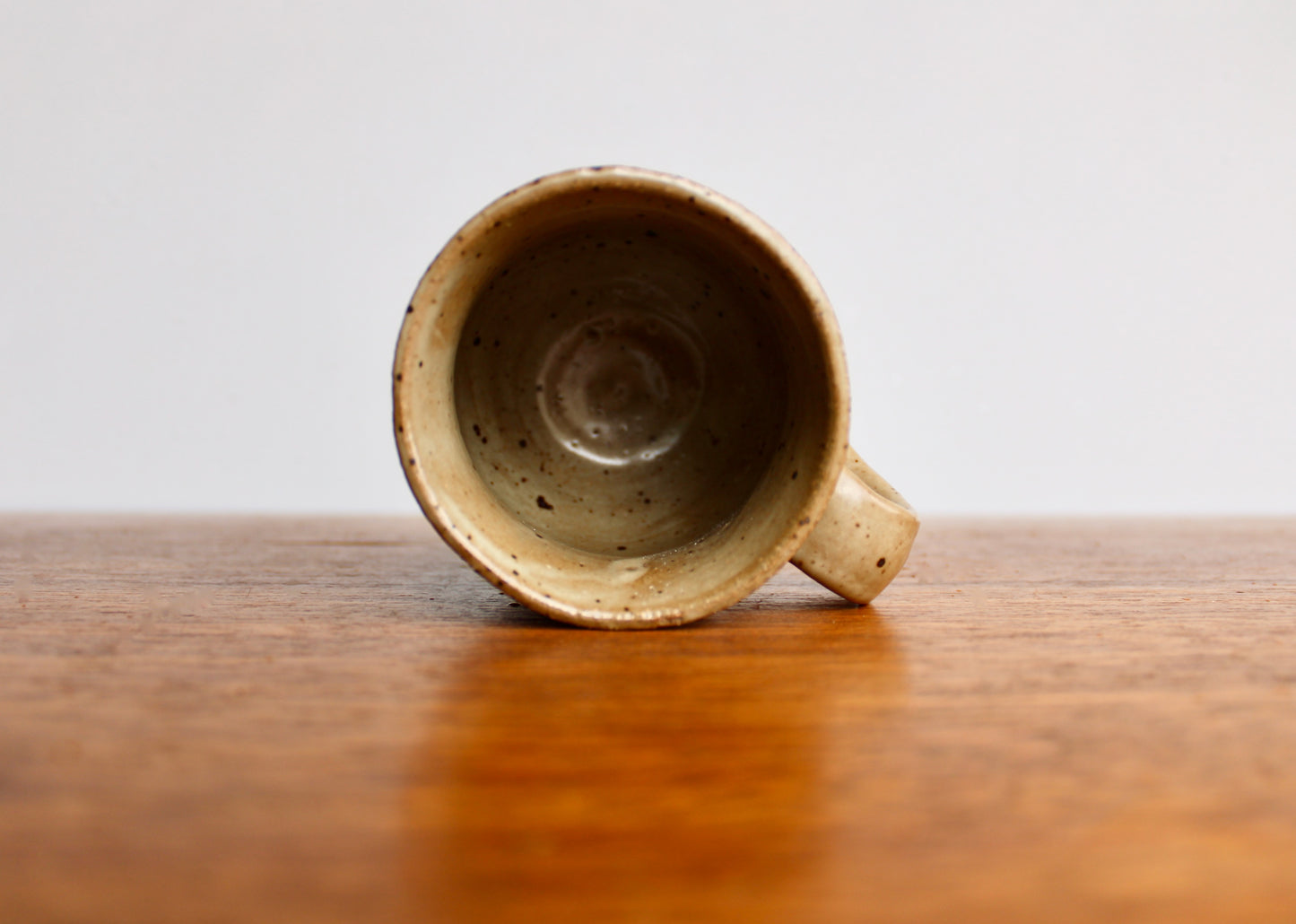 Green-Grey Celadon 8.5oz Mug, Lightly Textured Semi-Gloss Glaze, Handcrafted Studio Pottery Wheel Thrown Mug