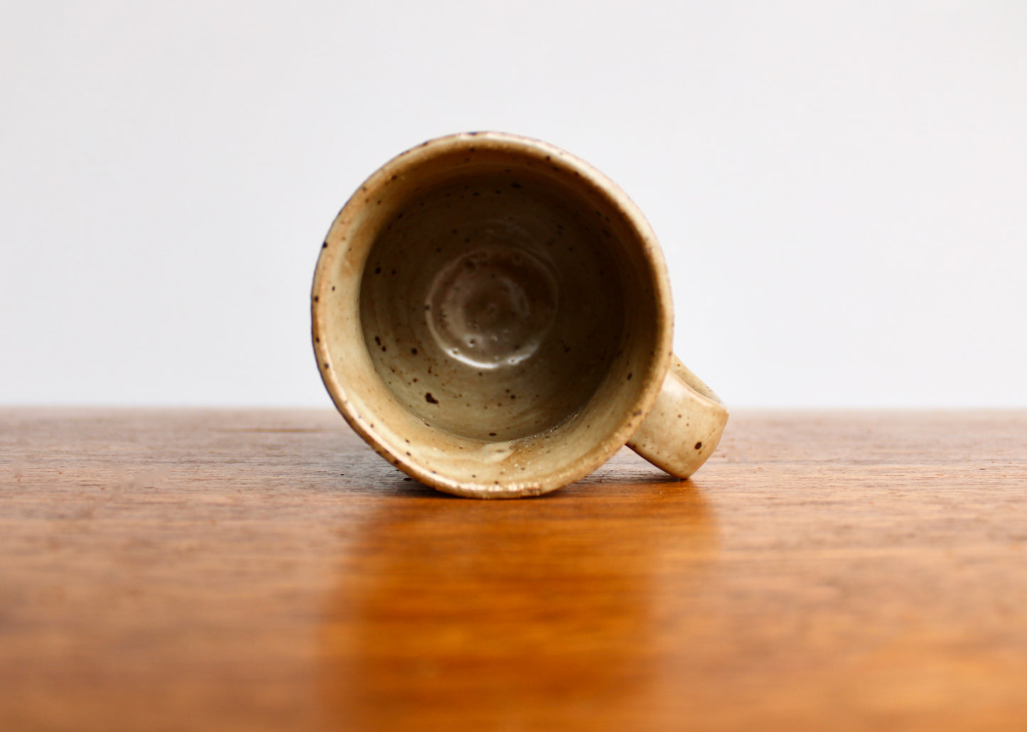 Green-Grey Celadon 8.5oz Mug, Lightly Textured Semi-Gloss Glaze, Handcrafted Studio Pottery Wheel Thrown Mug