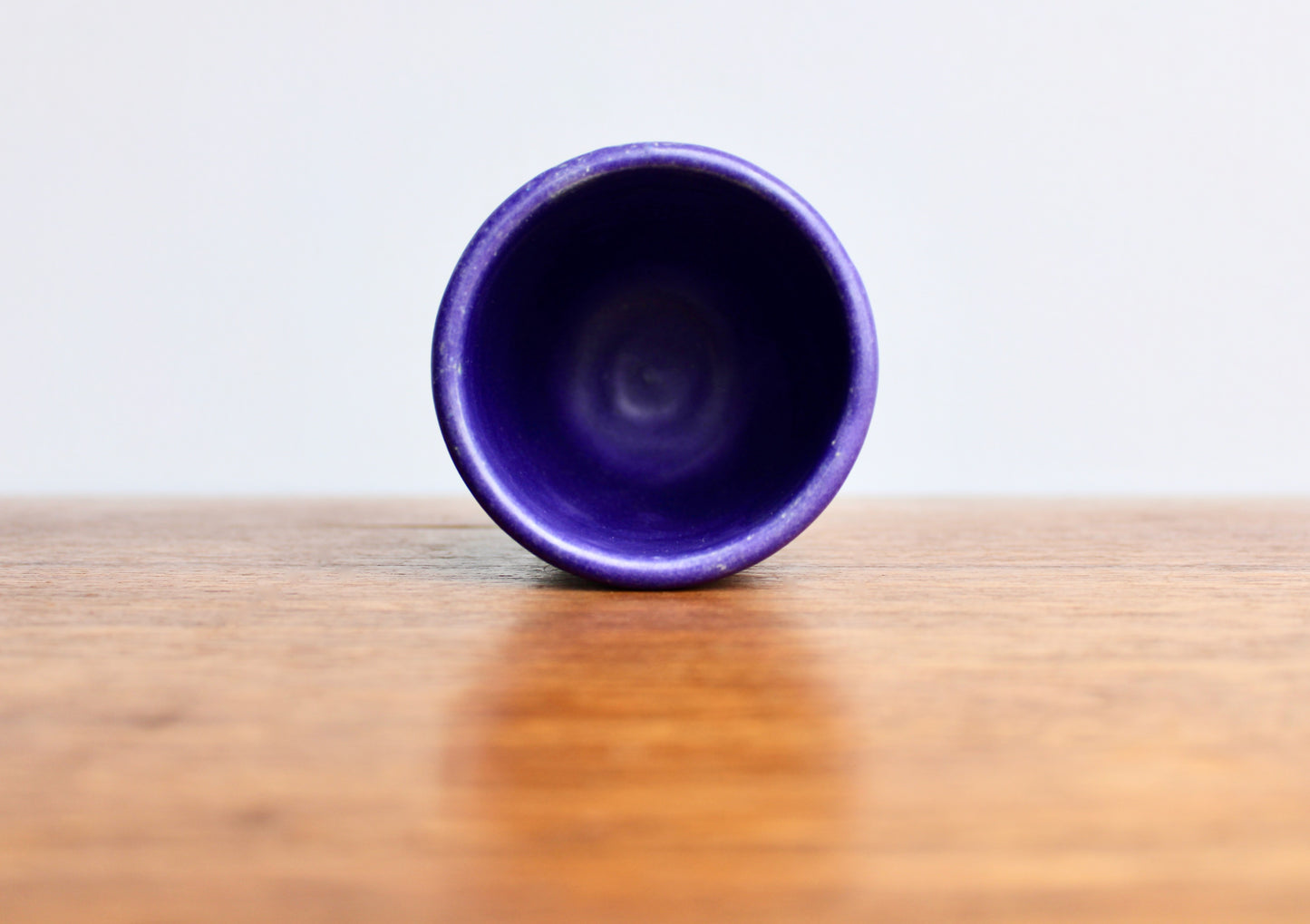 Yunomi Thick Vellum Purple Glazed w/ Volcanic White, Handcrafted Functional Multi-Purpose Studio Pottery