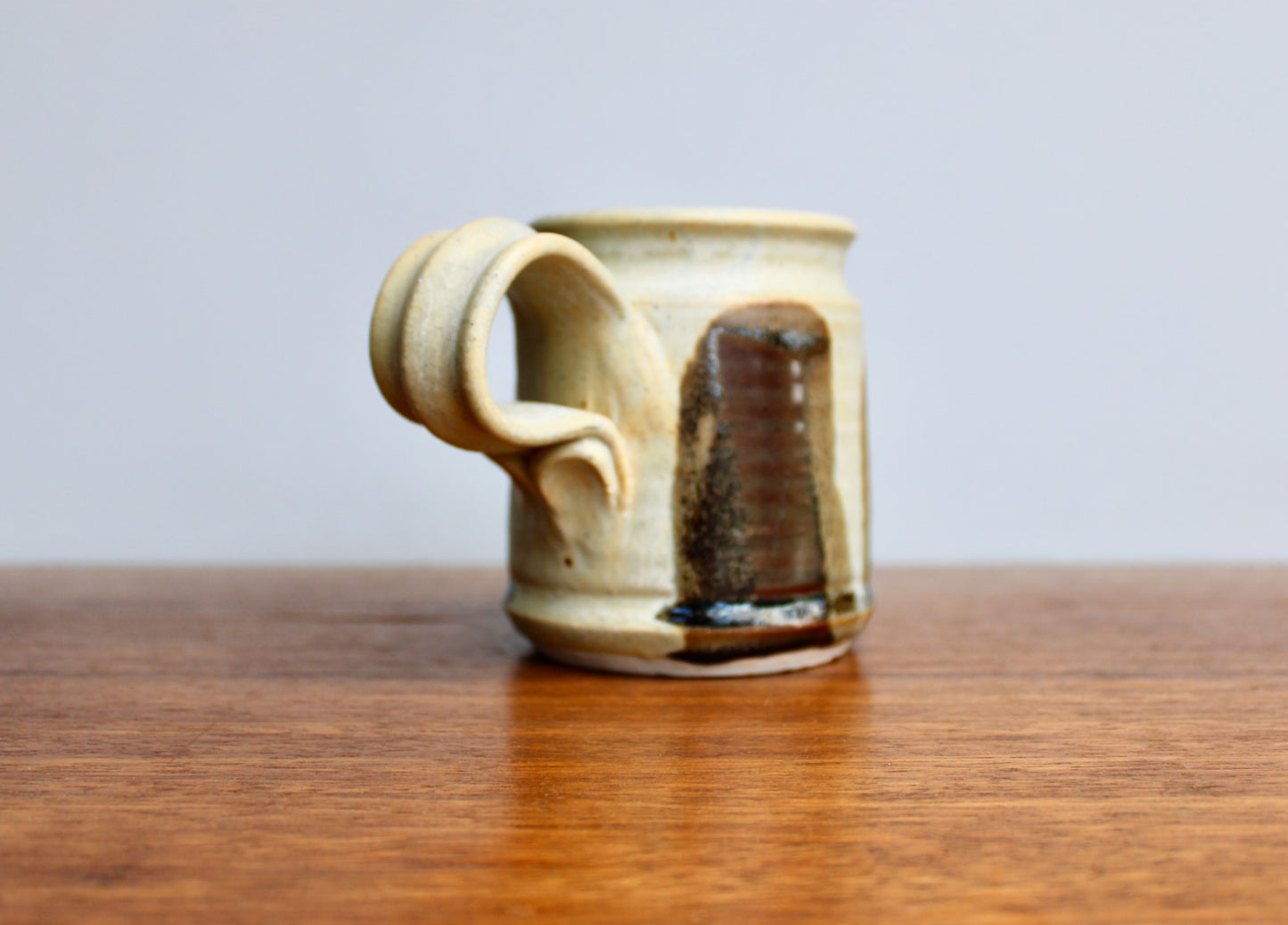 Scandinavian Style Mug - Large 350ml Handcrafted Tankard Mug, Vintage Studio Pottery
