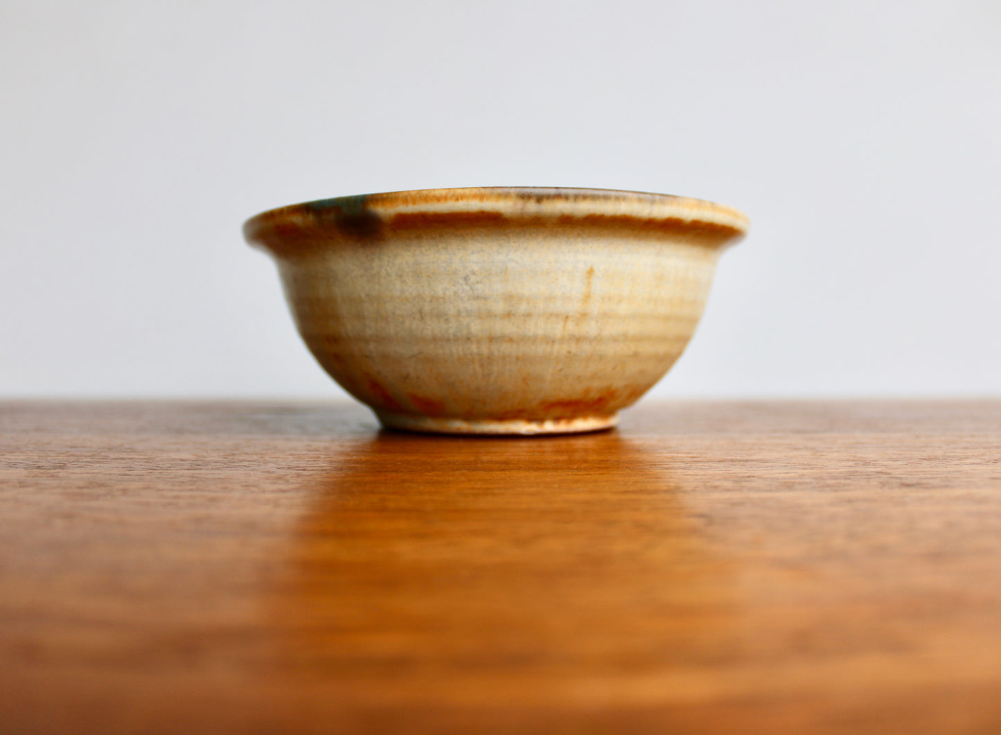 2013 Matte Shino Glazed Bowl w/ Purple Green & Blue Mottled Tones - Perfect for Cereal & Ramen - Handcrafted Ironware Studio Pottery - Has Flea Bites