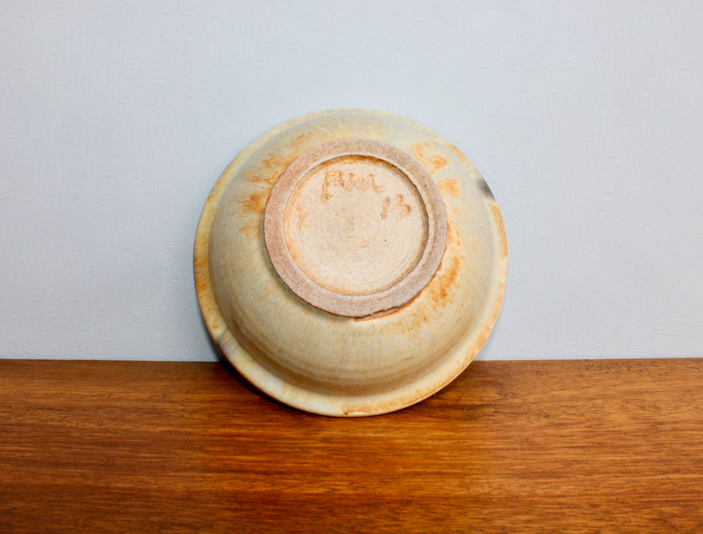 2013 Matte Shino Glazed Bowl w/ Purple Green & Blue Mottled Tones - Perfect for Cereal & Ramen - Handcrafted Ironware Studio Pottery - Has Flea Bites