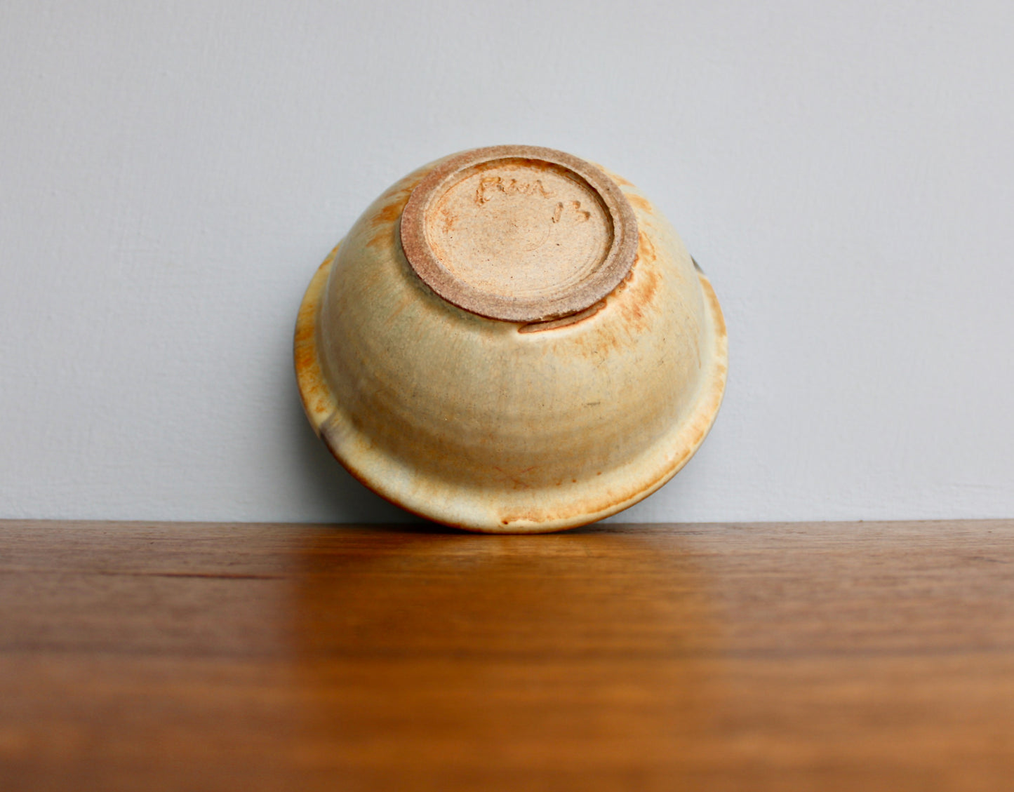 2013 Matte Shino Glazed Bowl w/ Purple Green & Blue Mottled Tones - Perfect for Cereal & Ramen - Handcrafted Ironware Studio Pottery - Has Flea Bites