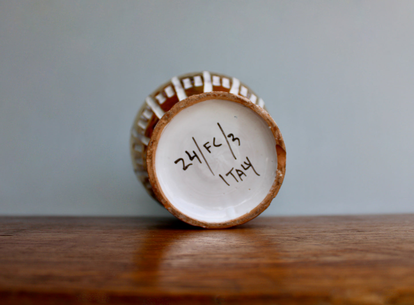 Bitossi Gold on White Large Balloon-Shaped Ceramic Form - Vintage Modern Mid 20th Century Italy