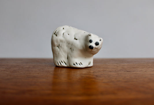 Henrik Allert for Pentik Finland - Soulful Earthenware Polar Bear Figurine, Crafted in Finland, 20th Century Scandinavian Design