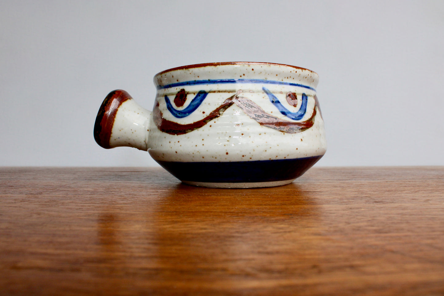 c1970s Takahashi Studio Pottery Side Handled Soup Bowl, Large 450ml Capacity, Sold Originally at Grumps Department Stores