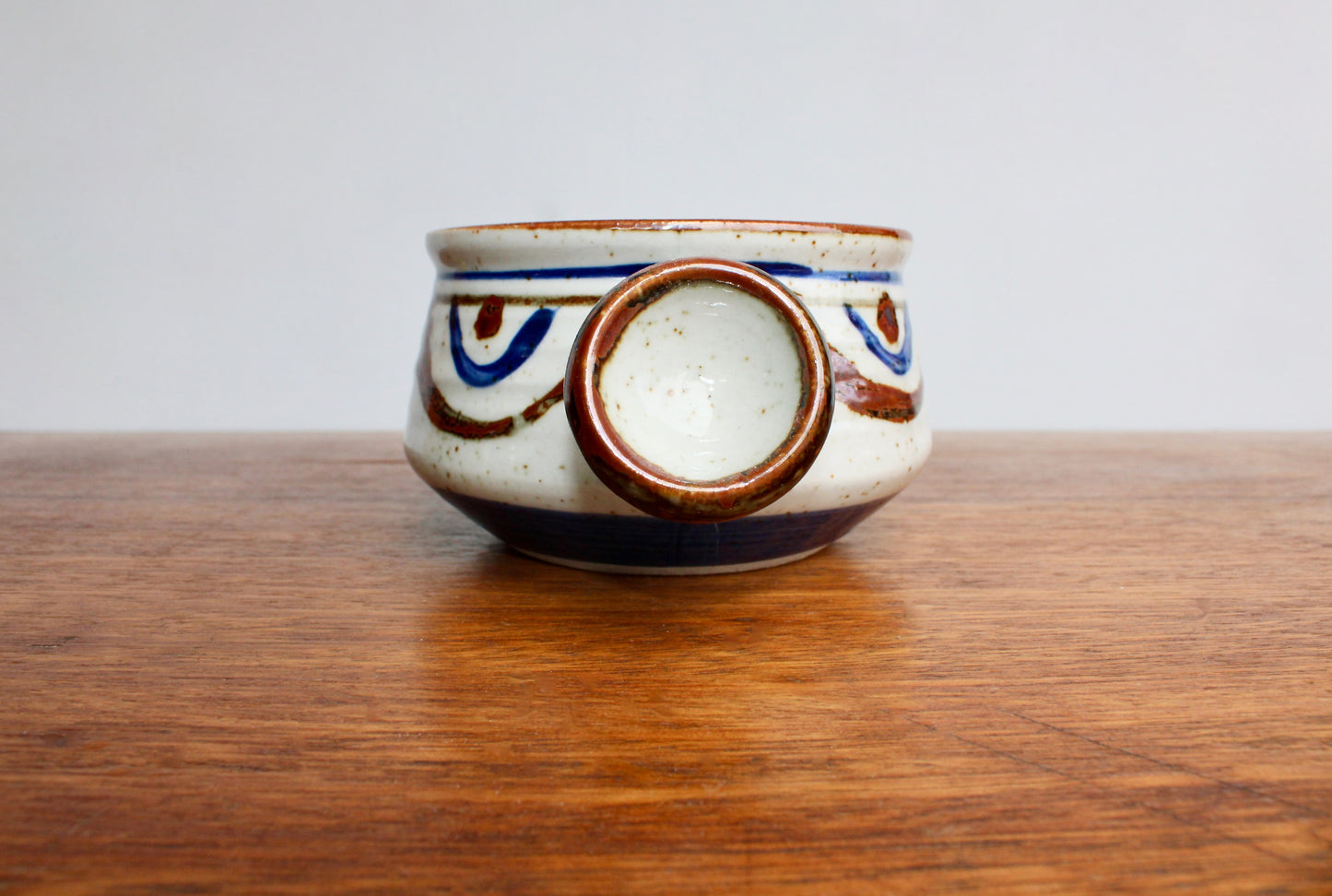 c1970s Takahashi Studio Pottery Side Handled Soup Bowl, Large 450ml Capacity, Sold Originally at Grumps Department Stores