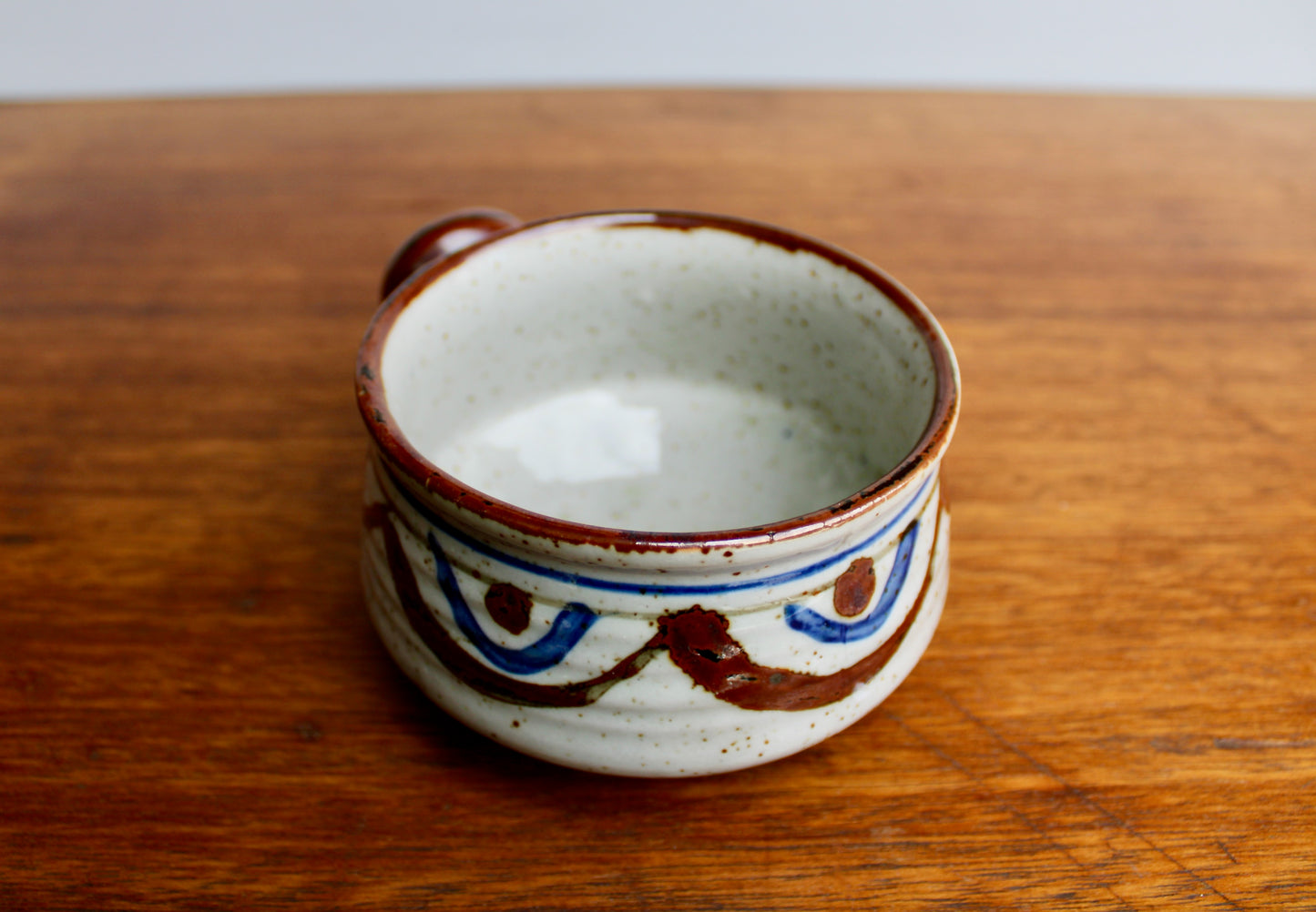 c1970s Takahashi Studio Pottery Side Handled Soup Bowl, Large 450ml Capacity, Sold Originally at Grumps Department Stores