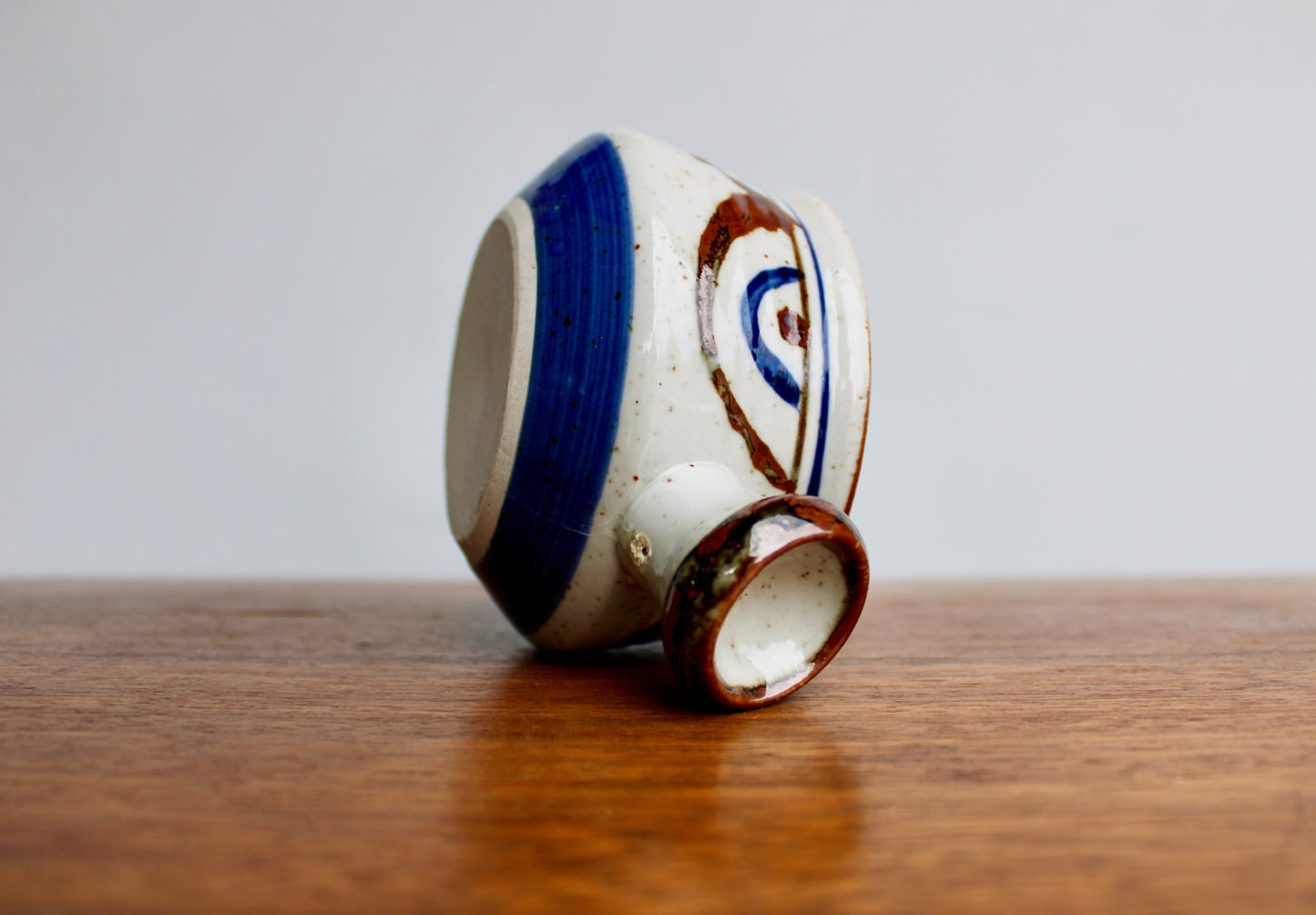 c1970s Takahashi Studio Pottery Side Handled Soup Bowl, Large 450ml Capacity, Sold Originally at Grumps Department Stores