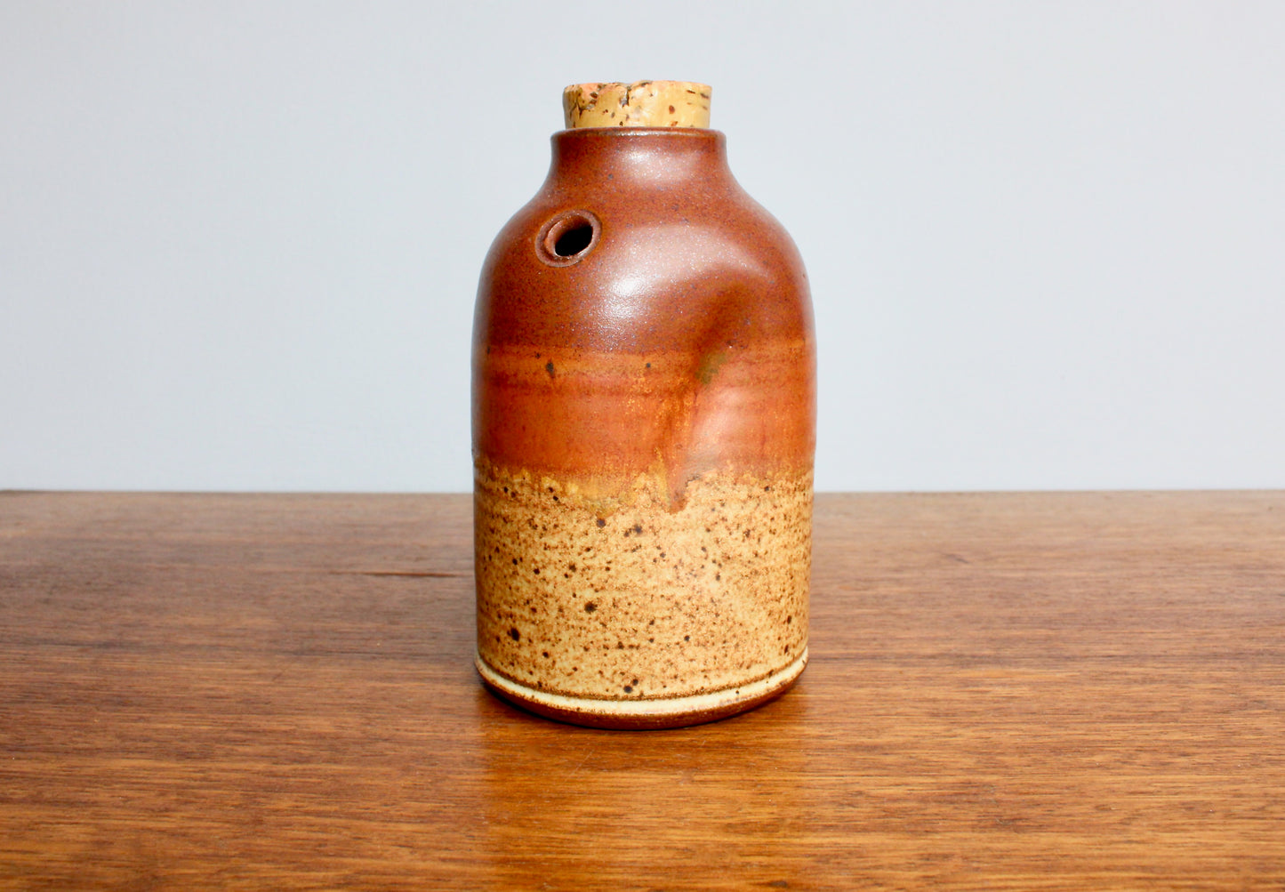 Lovely Vtg Ellen Currans Pottery w/ Vellum Shaner-Red Glaze - Highly Speckled Ombre Effect - Rich Iron Oxide Glaze, Handcrafted PNW Studio Pottery