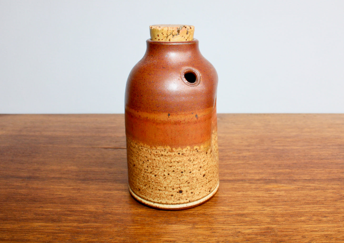 Lovely Vtg Ellen Currans Pottery w/ Vellum Shaner-Red Glaze - Highly Speckled Ombre Effect - Rich Iron Oxide Glaze, Handcrafted PNW Studio Pottery