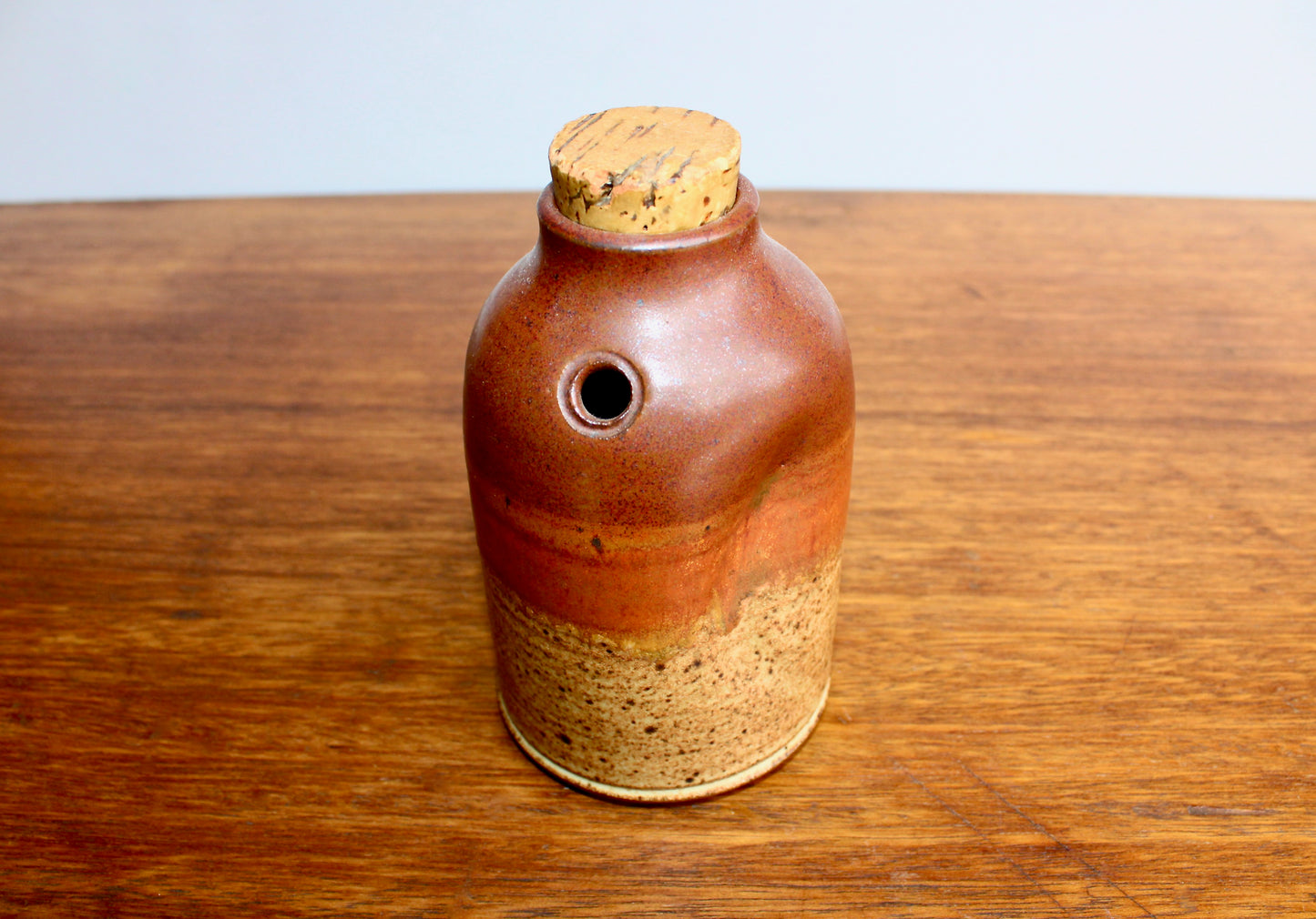 Lovely Vtg Ellen Currans Pottery w/ Vellum Shaner-Red Glaze - Highly Speckled Ombre Effect - Rich Iron Oxide Glaze, Handcrafted PNW Studio Pottery