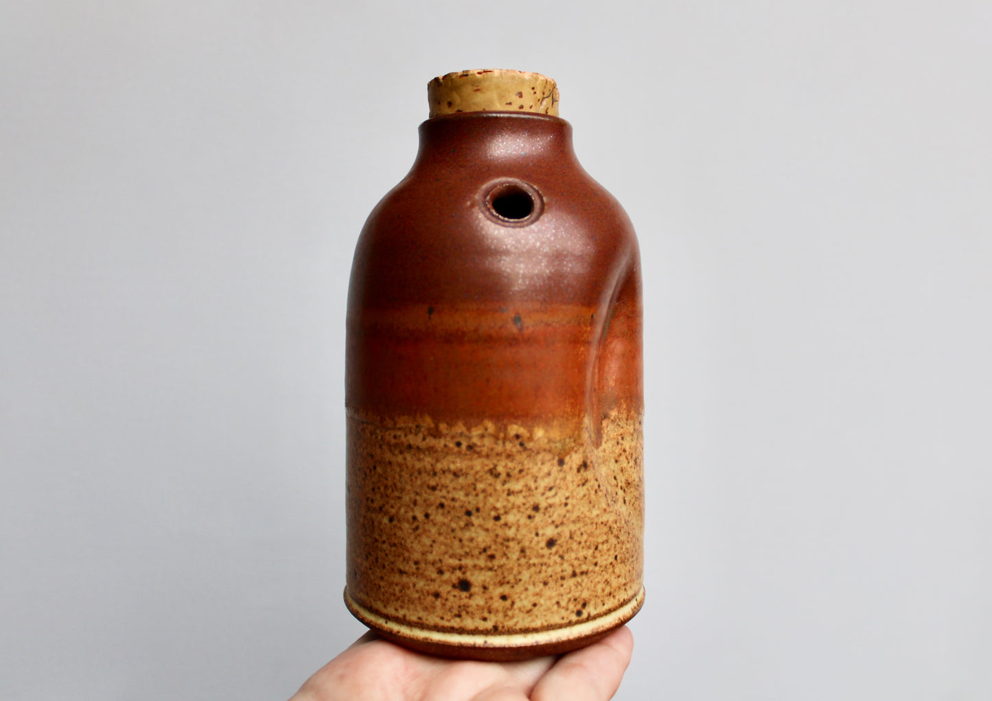 Lovely Vtg Ellen Currans Pottery w/ Vellum Shaner-Red Glaze - Highly Speckled Ombre Effect - Rich Iron Oxide Glaze, Handcrafted PNW Studio Pottery