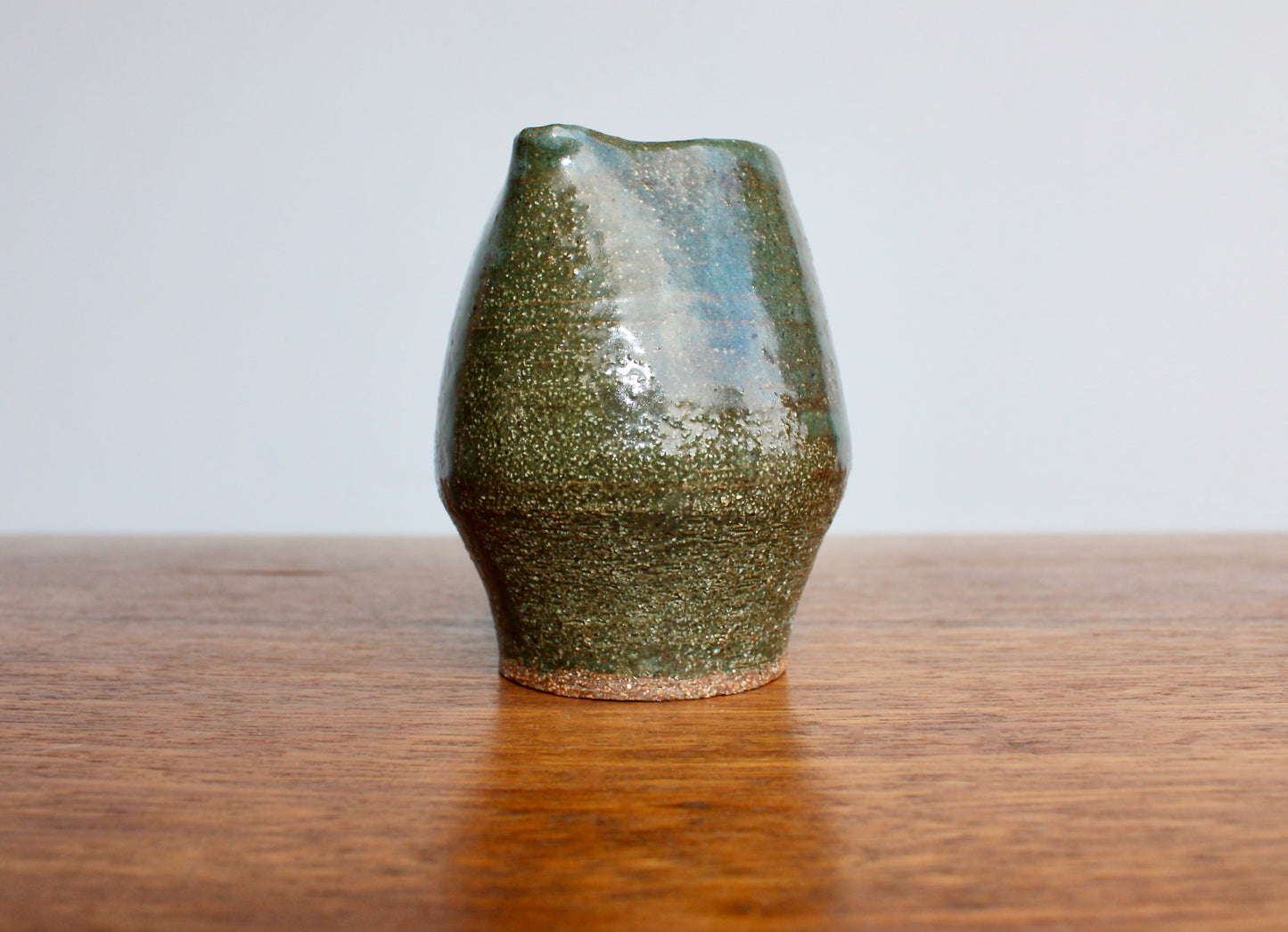 Modern Tea-Pourer Textured Glossy Moss-Green, Doubles as a Creamer, Handcrafted Studio Pottery