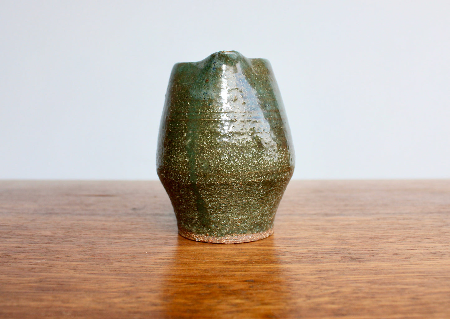 Modern Tea-Pourer Textured Glossy Moss-Green, Doubles as a Creamer, Handcrafted Studio Pottery