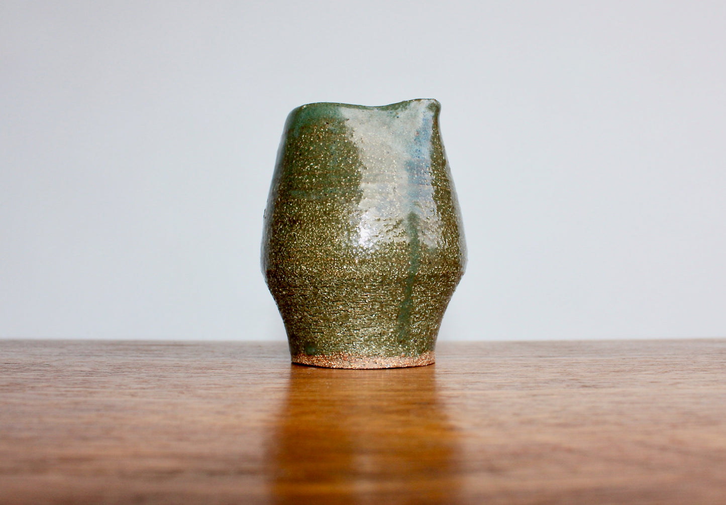 Modern Tea-Pourer Textured Glossy Moss-Green, Doubles as a Creamer, Handcrafted Studio Pottery