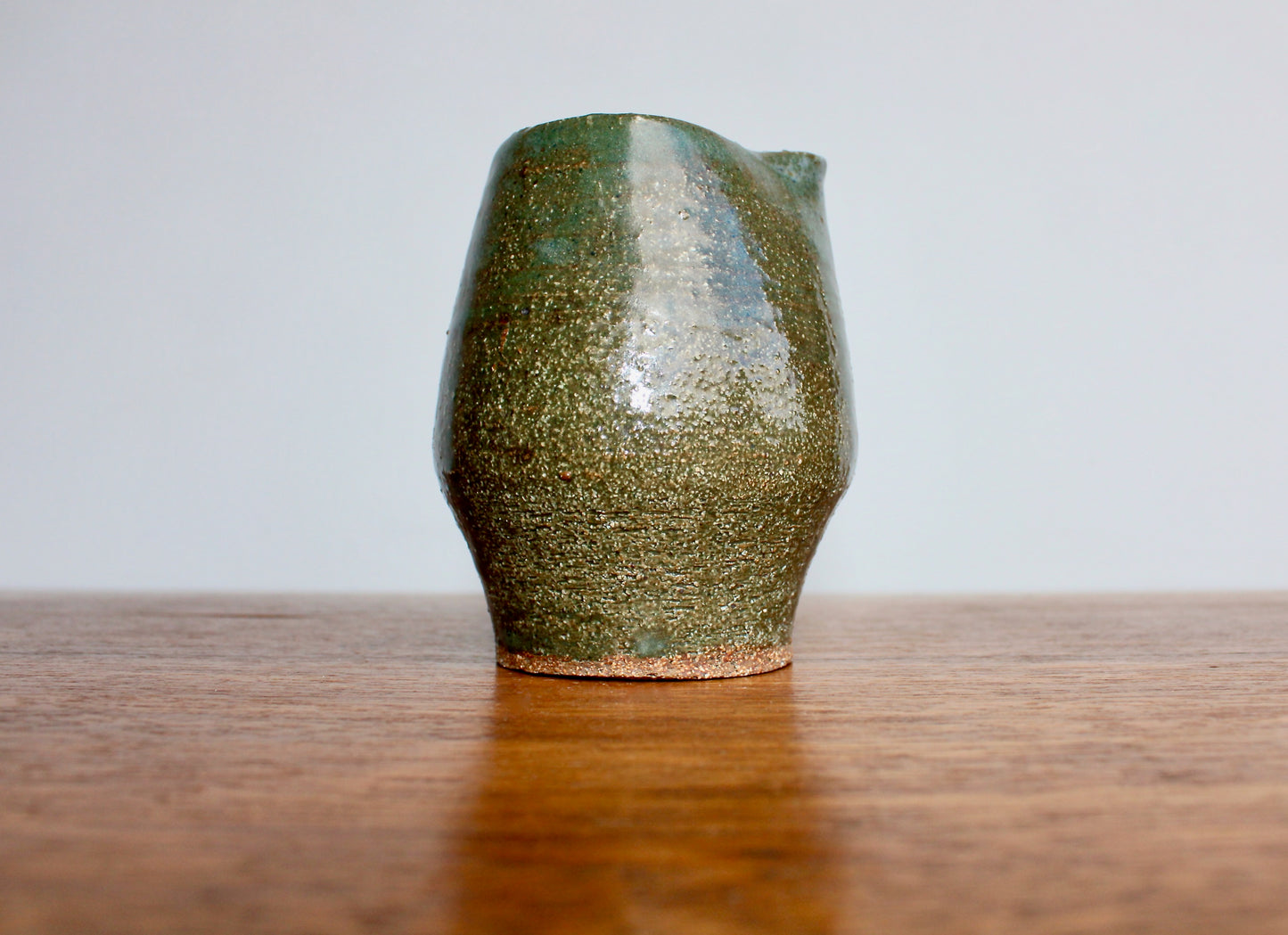 Modern Tea-Pourer Textured Glossy Moss-Green, Doubles as a Creamer, Handcrafted Studio Pottery