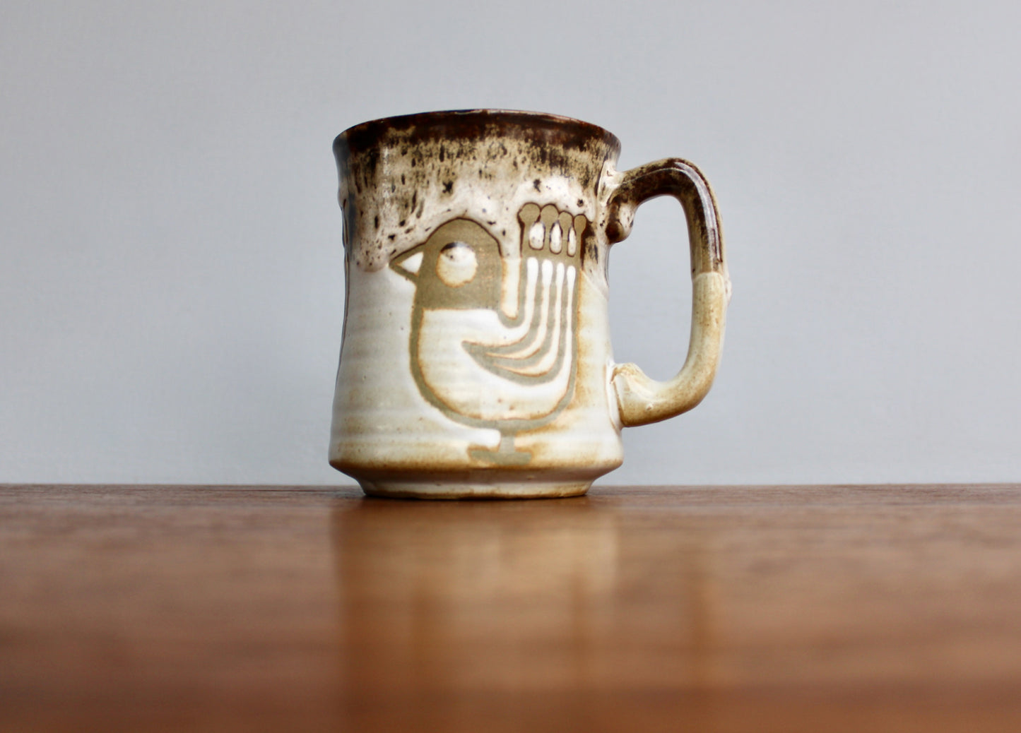 Scandinavian Style Dove Mug - Vtg Vitrified Stoneware Tankard Style Mug, Crafted in 20th Century Japan