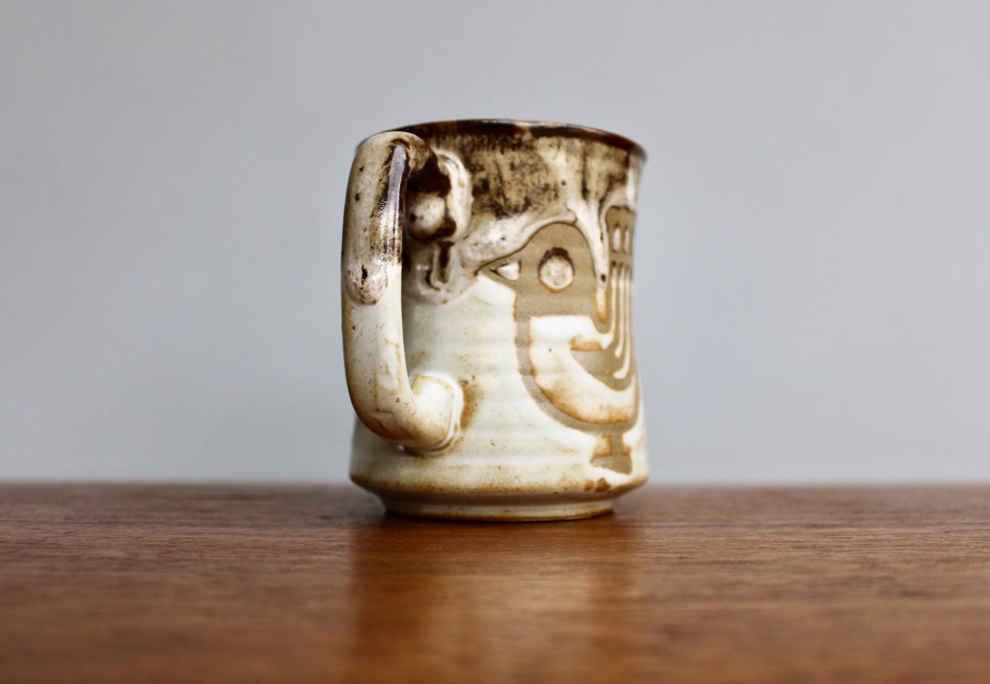 Scandinavian Style Dove Mug - Vtg Vitrified Stoneware Tankard Style Mug, Crafted in 20th Century Japan