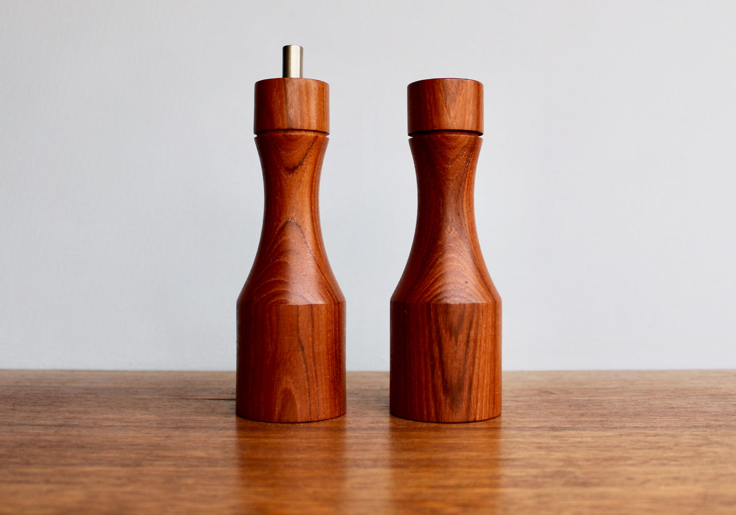 Skjode Skjern of Danmark Danish Teak Wood Set by Skjøde Skjern - Vintage Salt Shaker & Pepper Mill