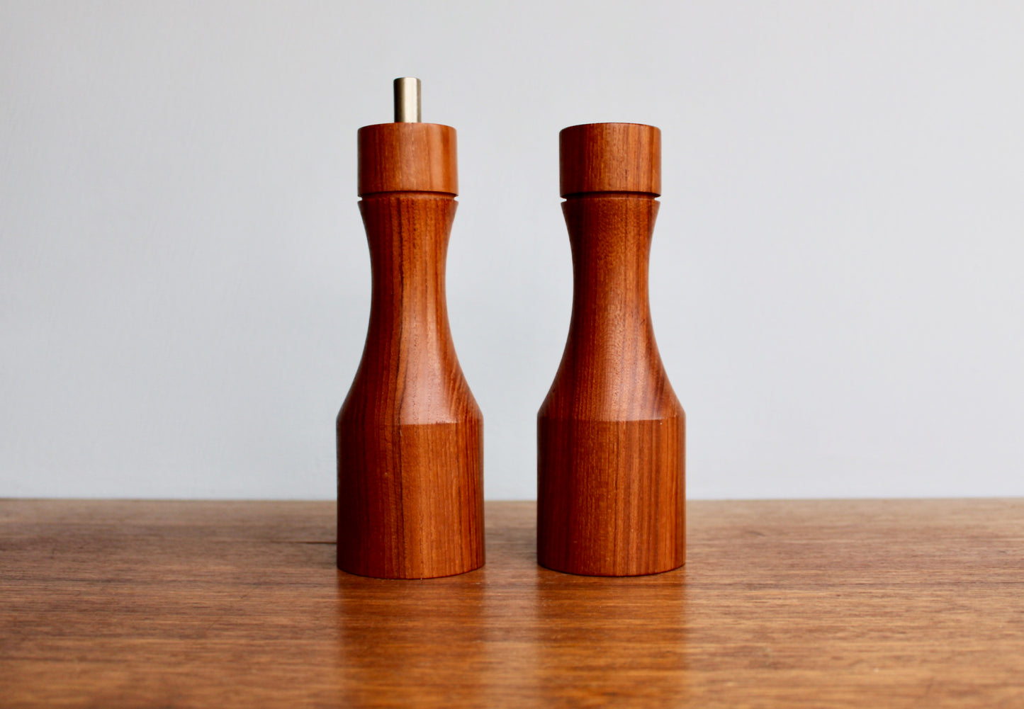 Skjode Skjern of Danmark Danish Teak Wood Set by Skjøde Skjern - Vintage Salt Shaker & Pepper Mill