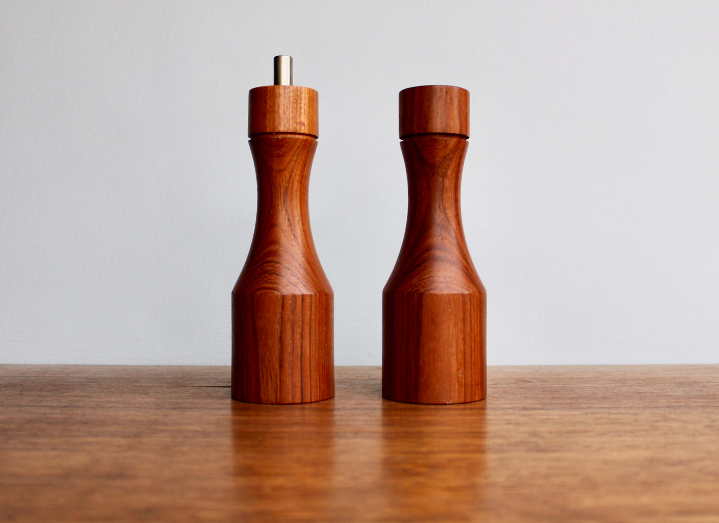 Skjode Skjern of Danmark Danish Teak Wood Set by Skjøde Skjern - Vintage Salt Shaker & Pepper Mill