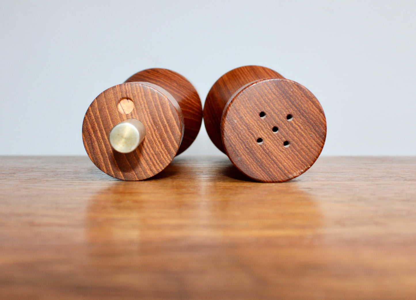 Skjode Skjern of Danmark Danish Teak Wood Set by Skjøde Skjern - Vintage Salt Shaker & Pepper Mill