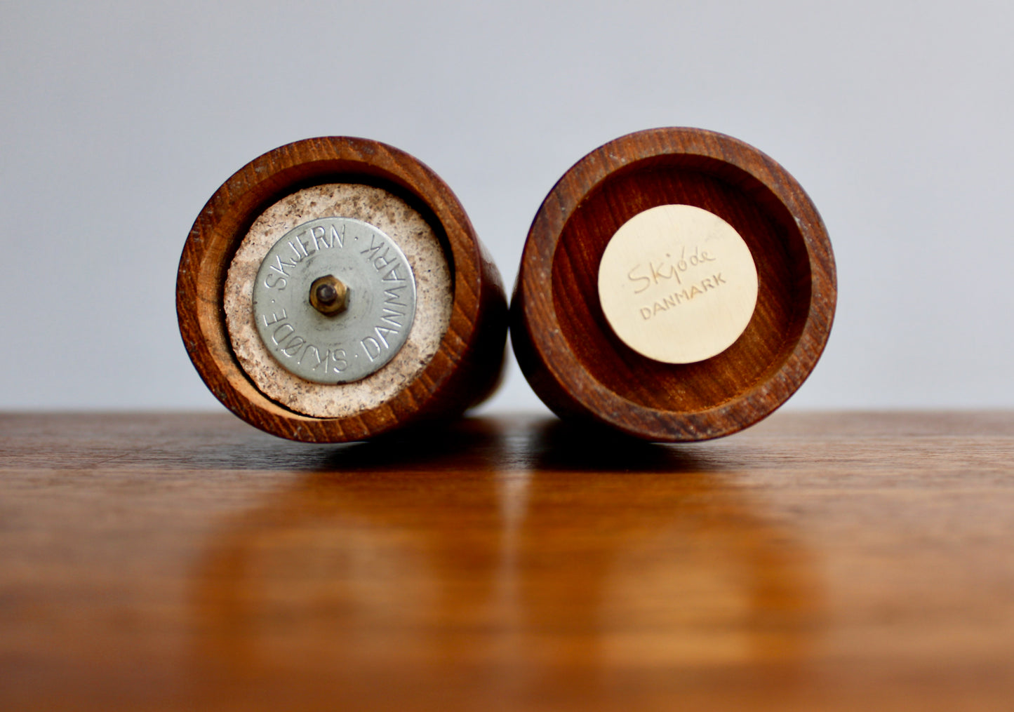 Skjode Skjern of Danmark Danish Teak Wood Set by Skjøde Skjern - Vintage Salt Shaker & Pepper Mill