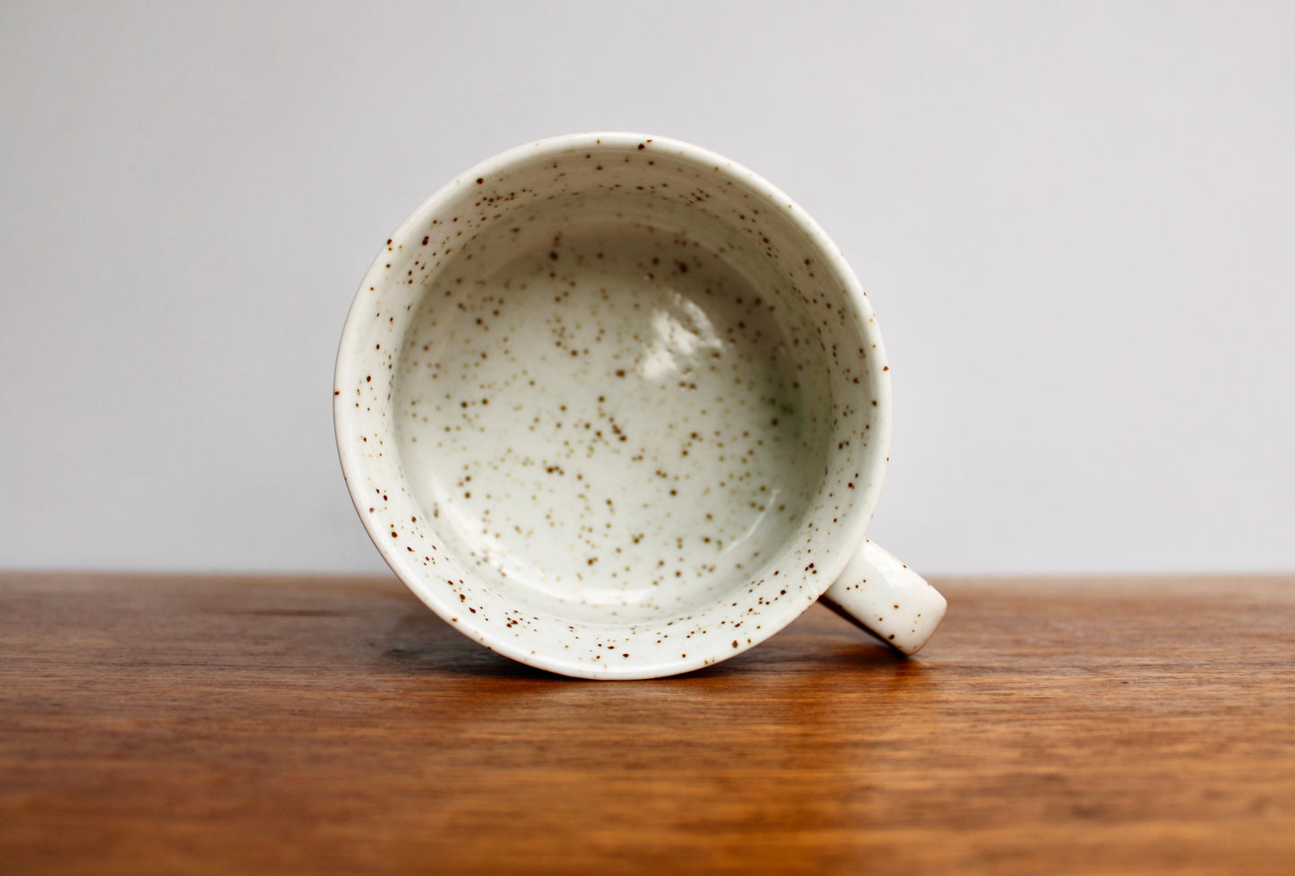 1970s Otagiri Soup Mug, Layered Glossy Glazes of Speckled Grey, Rusty Red, & Olive-ish Green - Shōwa Period Japan