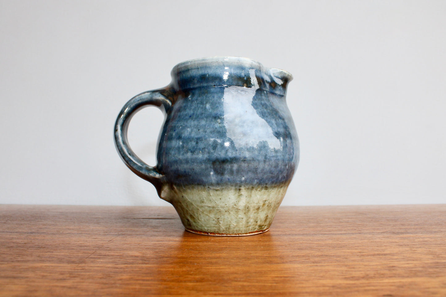 Ash Glazed Porcelain Creamer - Vintage Handcrafted Studio Pottery