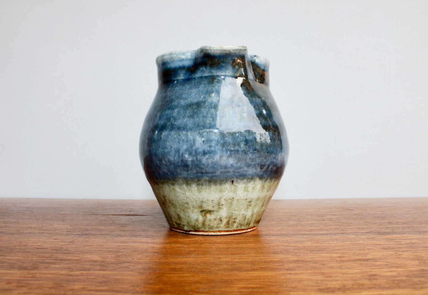 Ash Glazed Porcelain Creamer - Vintage Handcrafted Studio Pottery